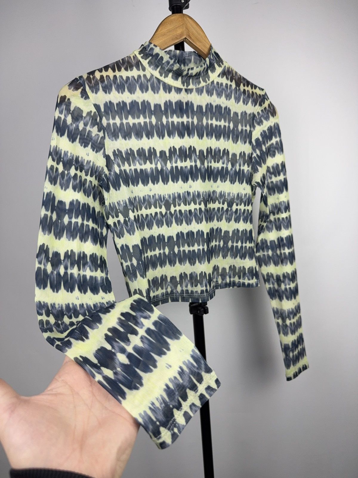 Japanese Brand 00s Save The Queen Jean Paul Gaultier Style Mesh Blouses Size XS / US 0-2 / IT 36-38 - 3 Thumbnail