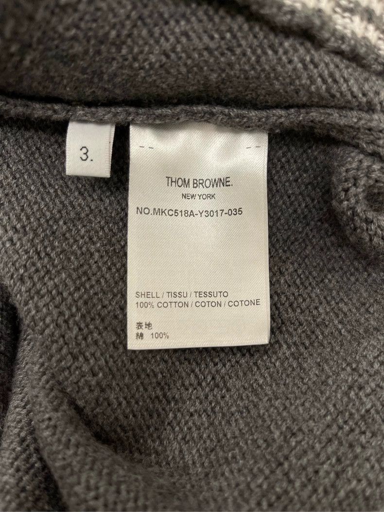 Thom Browne Thom browne Gray puppy four-striped knitted cardigan sweate Size US L / EU 52-54 / 3 - 6 Thumbnail