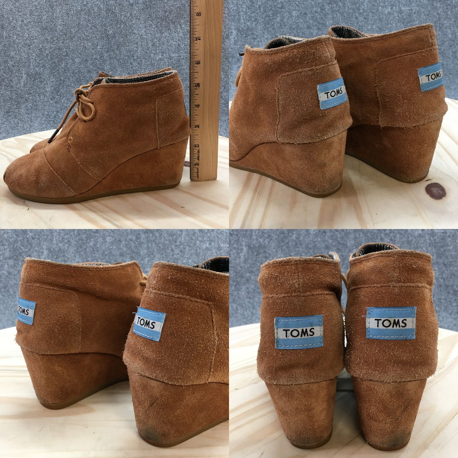 Toms TOMS Chukka Boots Women’s 7.5 Brown Kala Dessert Lace Up Wedge Casual Leather Shoes Size US 8 / IT 38 - 8 Thumbnail