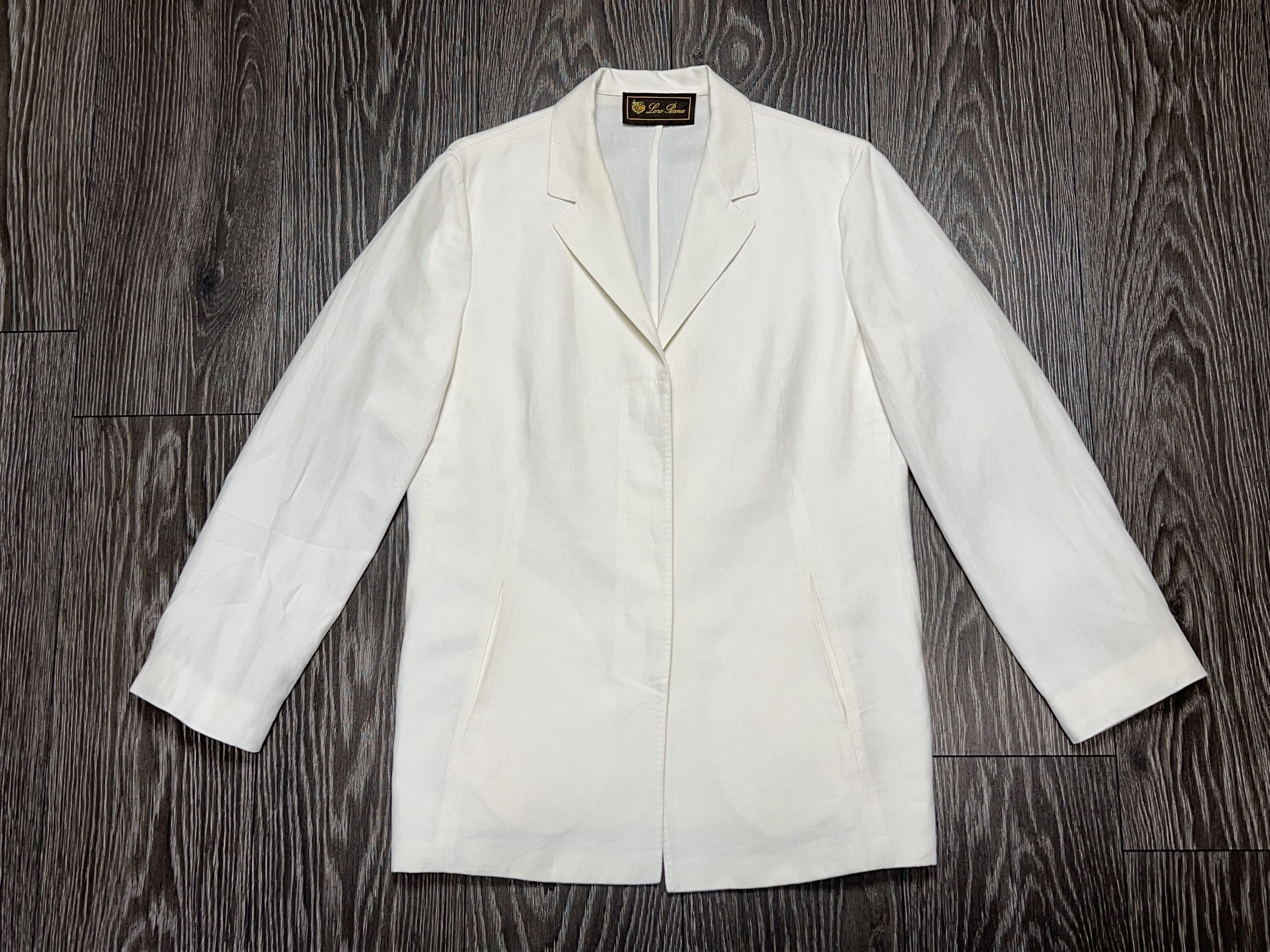 Loro Piana Womens Loro Piana White Linen Blazer Jacket Size 46 Size L / US 10 / IT 46 - 4 Thumbnail