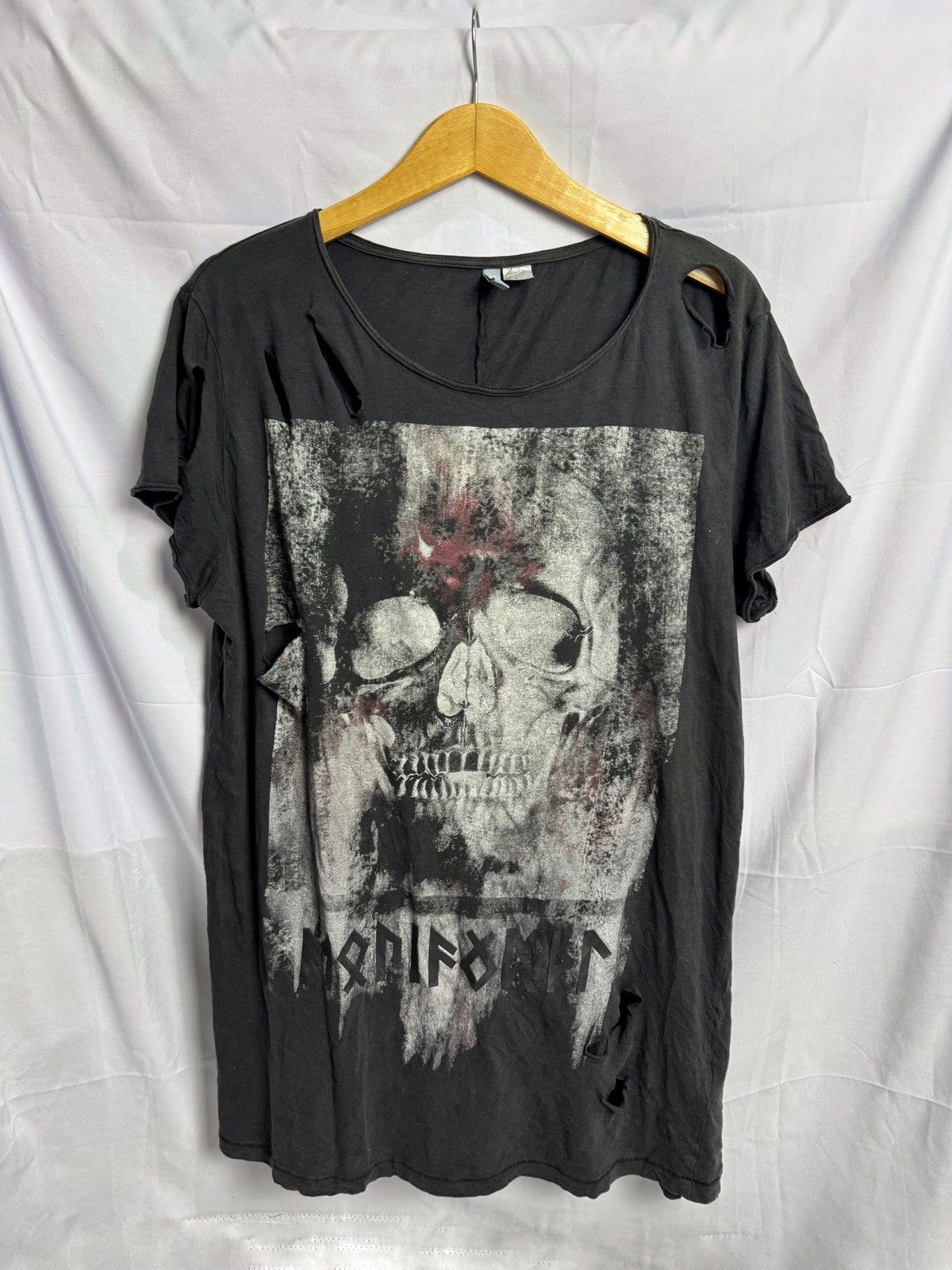 If Six Was Nine × Japanese Brand × Le Grande Bleu (L.G.B.) Japanese Skulls Faded Black Distressed Tess Divided Tees Size US L / EU 52-54 / 3 - 1 Thumbnail
