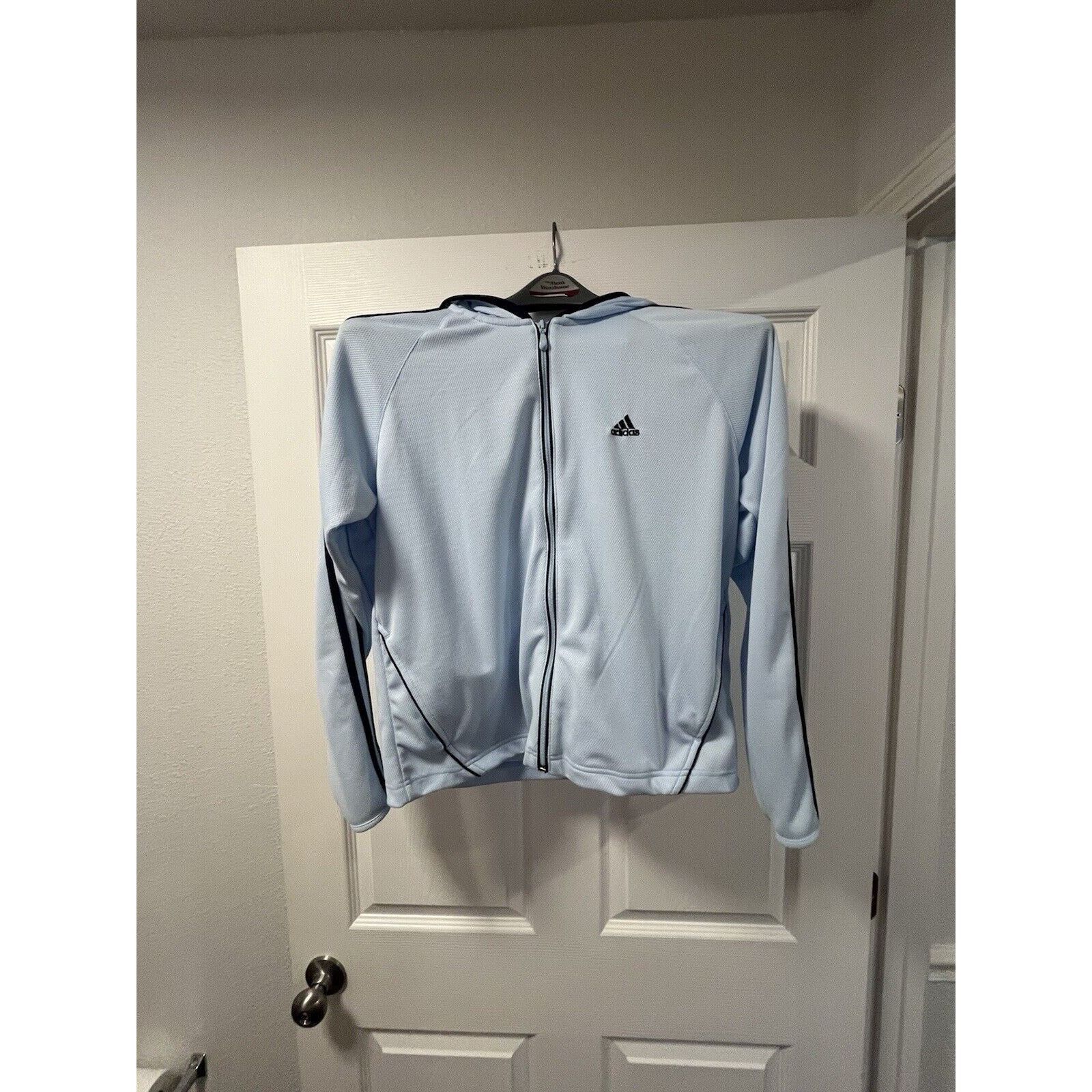 Adidas Adidas Women’s Medium Hooded Jacket Full Zip Light Blue Size M / US 6-8 / IT 42-44 - 1 Thumbnail