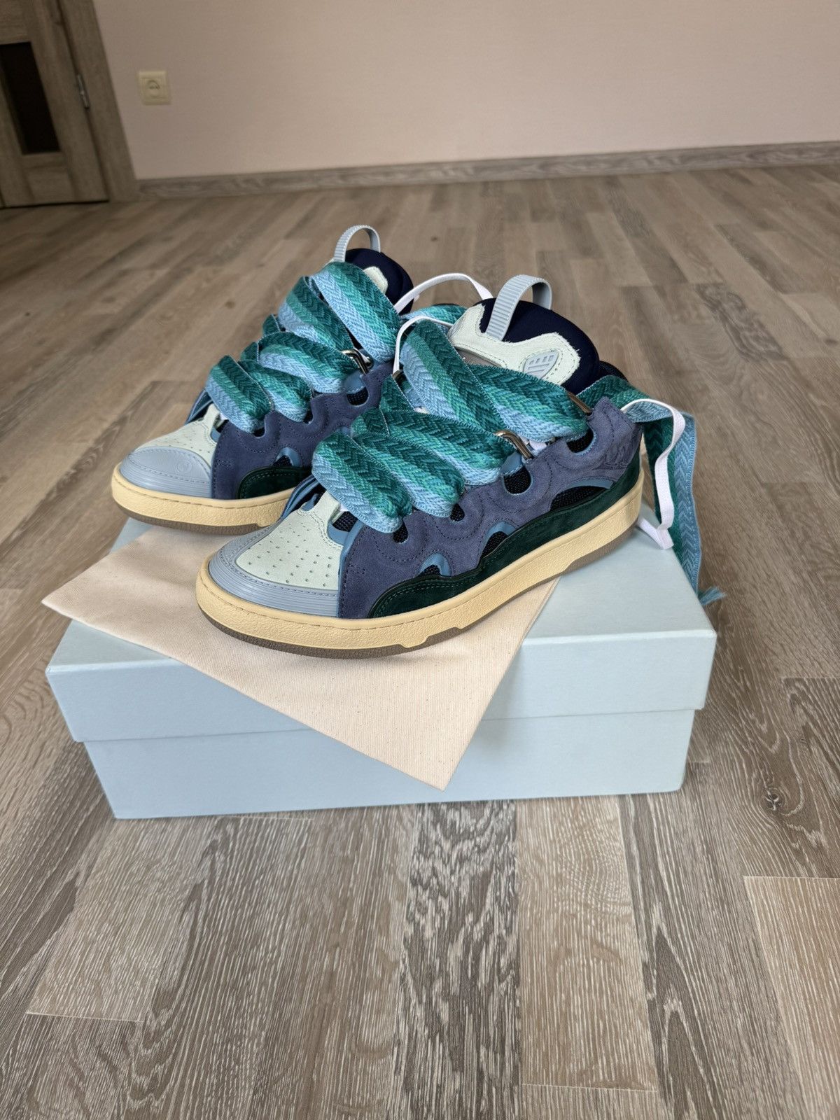 Lanvin Lanvin Curb Lace Sneaker Blue Size US 8 / EU 41 - 1 Thumbnail