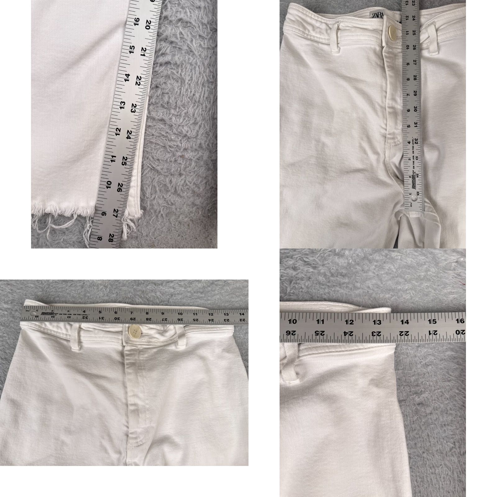 Zara Zara Jeans Juniors 5 High Rise Wide Leg White Denim 27x28 90s Womens Size 27" / US 4 / IT 40 - 8 Thumbnail