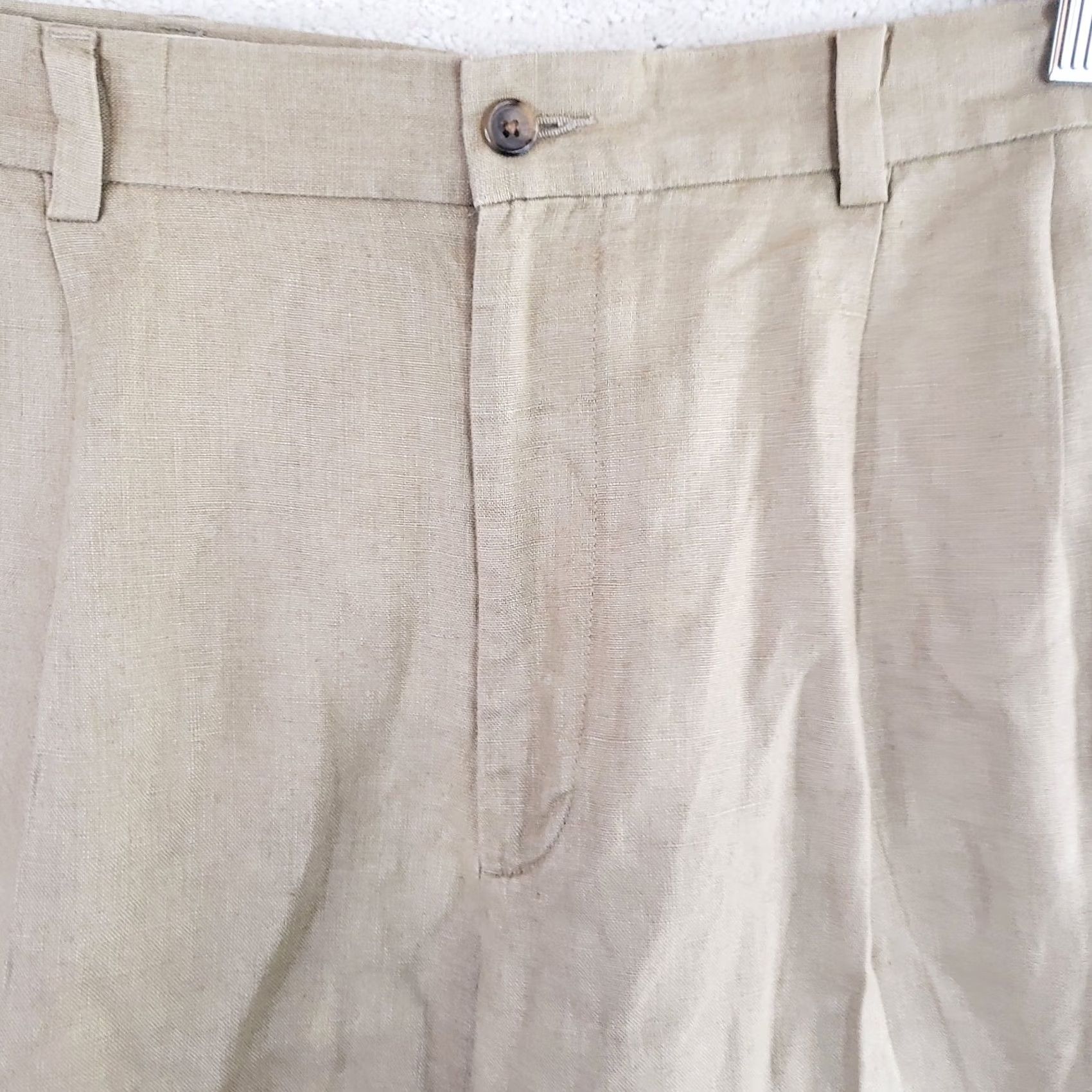Brooks Brothers Brooks Brothers 346 Mens Linen Shorts Beige Tan Khaki - Travel Casual 9-Inch Size US 40 / EU 56 - 3 Thumbnail