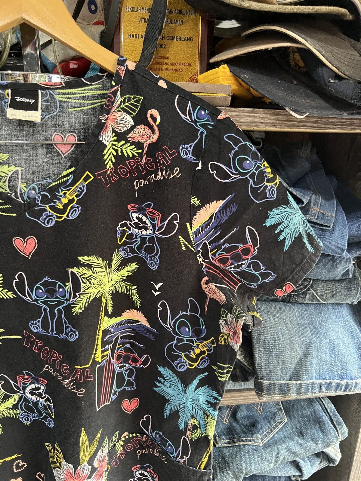 Cartoon Network 🔥Disney Lilo&Stitch Tropical Paradise Scrub Uniform Size L / US 10 / IT 46 - 4 Thumbnail