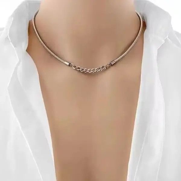 Jewelry Chrome Tag Silver Goth Snake Chain God Pendant Necklace Size ONE SIZE - 3 Thumbnail