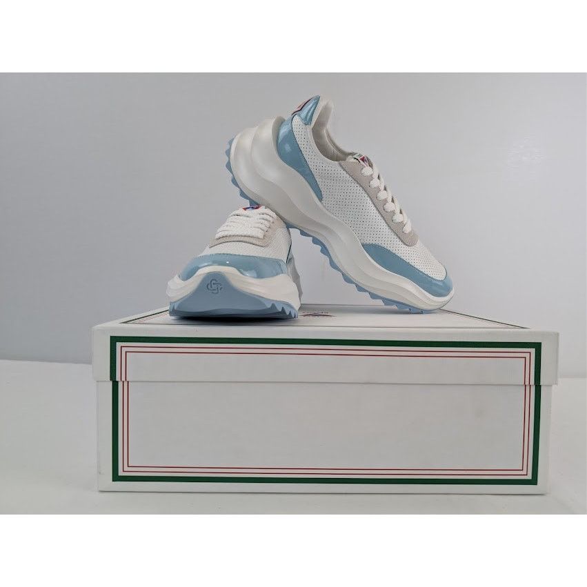 Casablanca o1rshd1 Leather Atlantis Sneaker in White / Light Blue Size US 9 / EU 42 - 21 Thumbnail