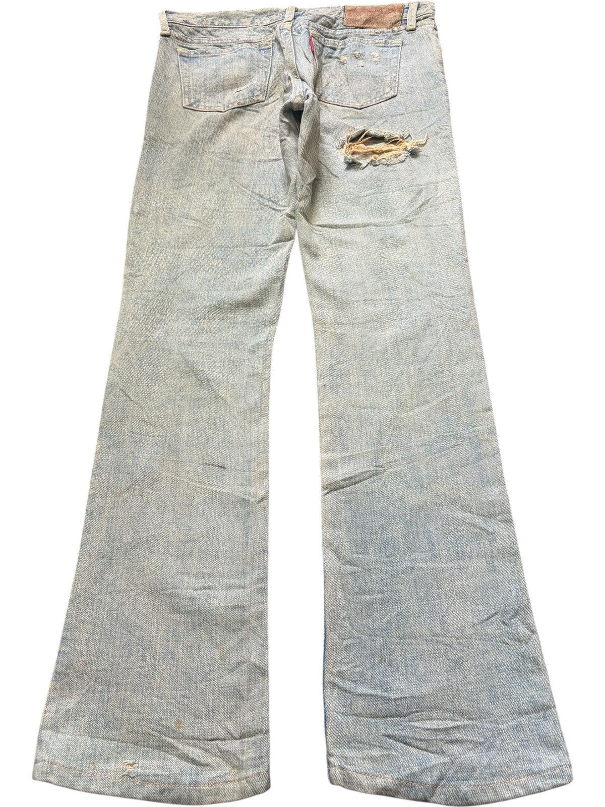 MOUSSY Vintage Japanese Moussy Distressed Flare Jeans Size 29" - 2 Thumbnail