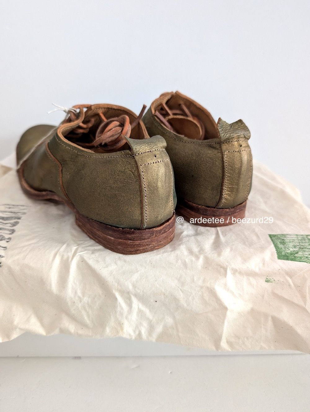 Paul Harnden Shoemakers *NEW* GOLD 2 LEATHER LACED OXFORDS 4L Size US 6.5 / IT 36.5 - 5 Thumbnail