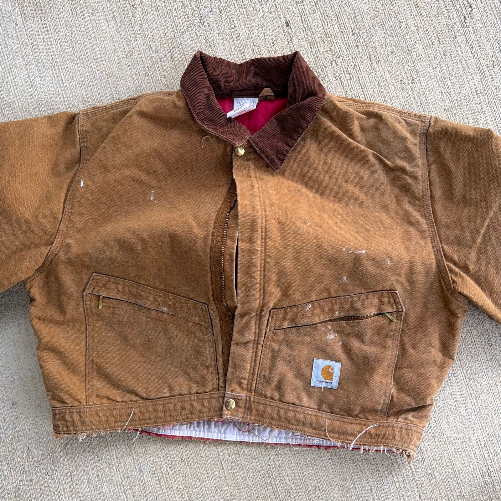 Carhartt × Vintage Carhartt brown cropped Detroit style work wear jacket Size US L / EU 52-54 / 3 - 3 Thumbnail