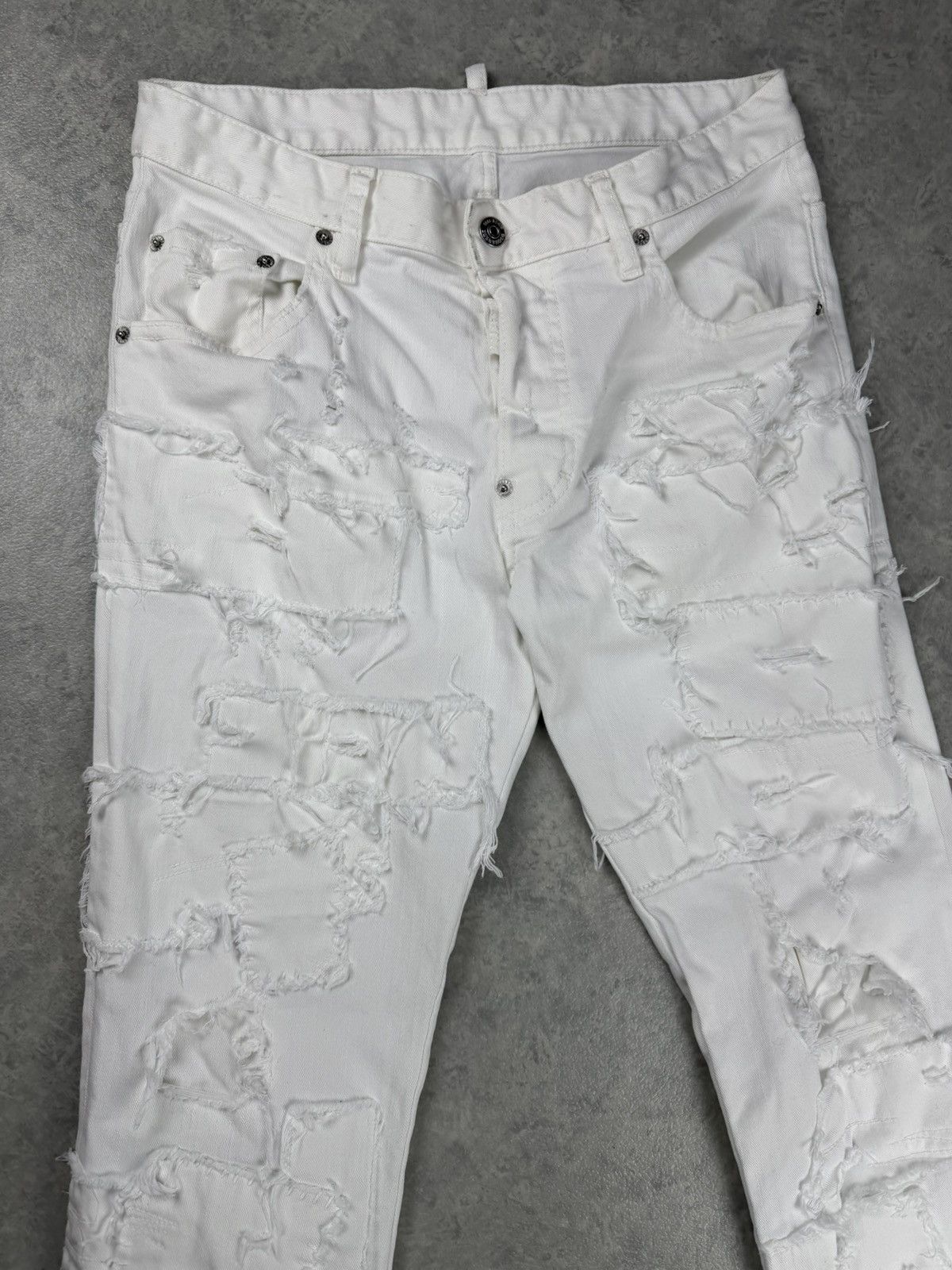 Dsquared2 Dsquared2 Skater Jeans White Distressed Patchwork Size 46 Size US 29 - 4 Thumbnail