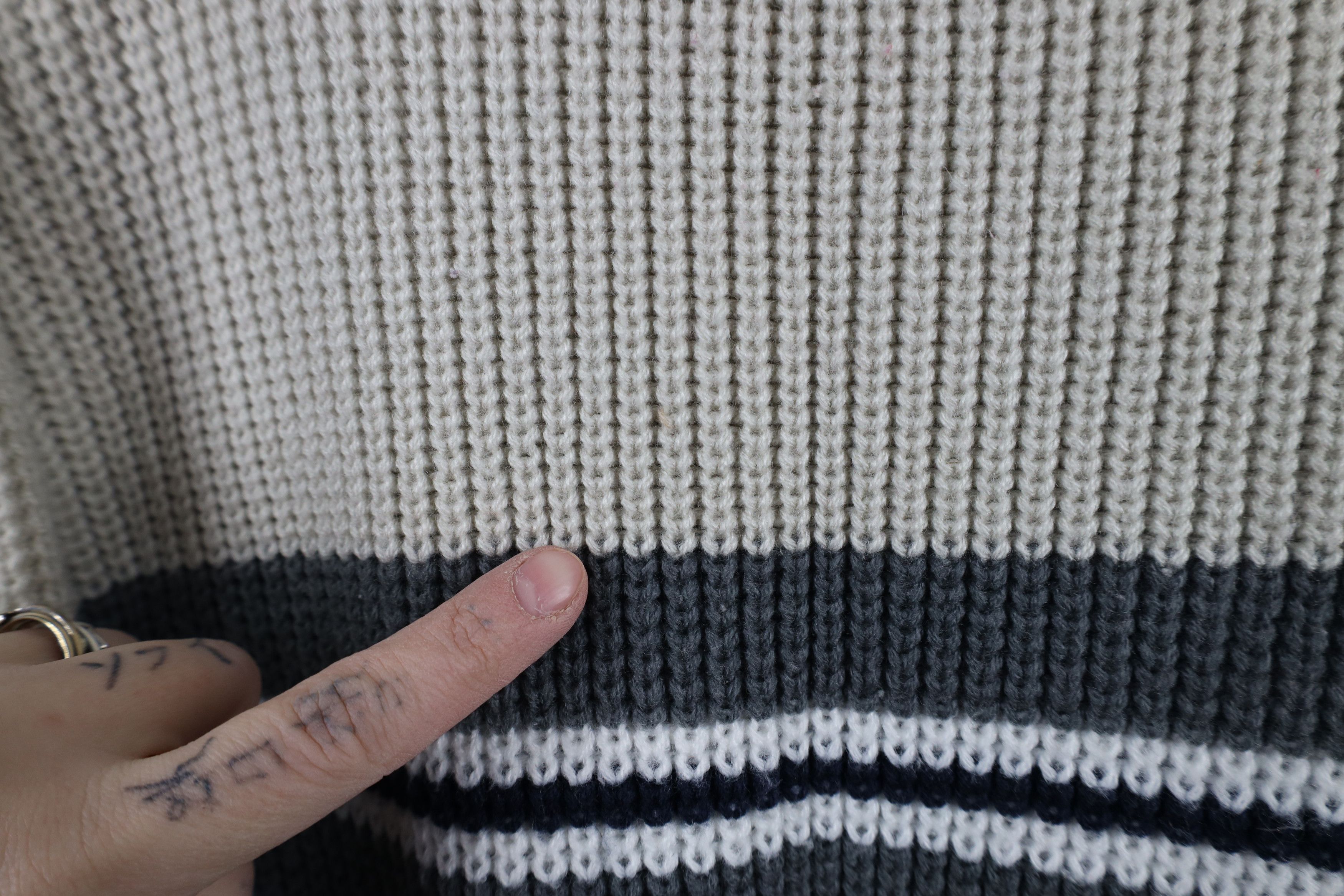 Aeropostale × Vintage Vintage 90s Y2K Aeropostale Block Chunky Ribbed Knit Sweater Size US XL / EU 56 / 4 - 4 Thumbnail