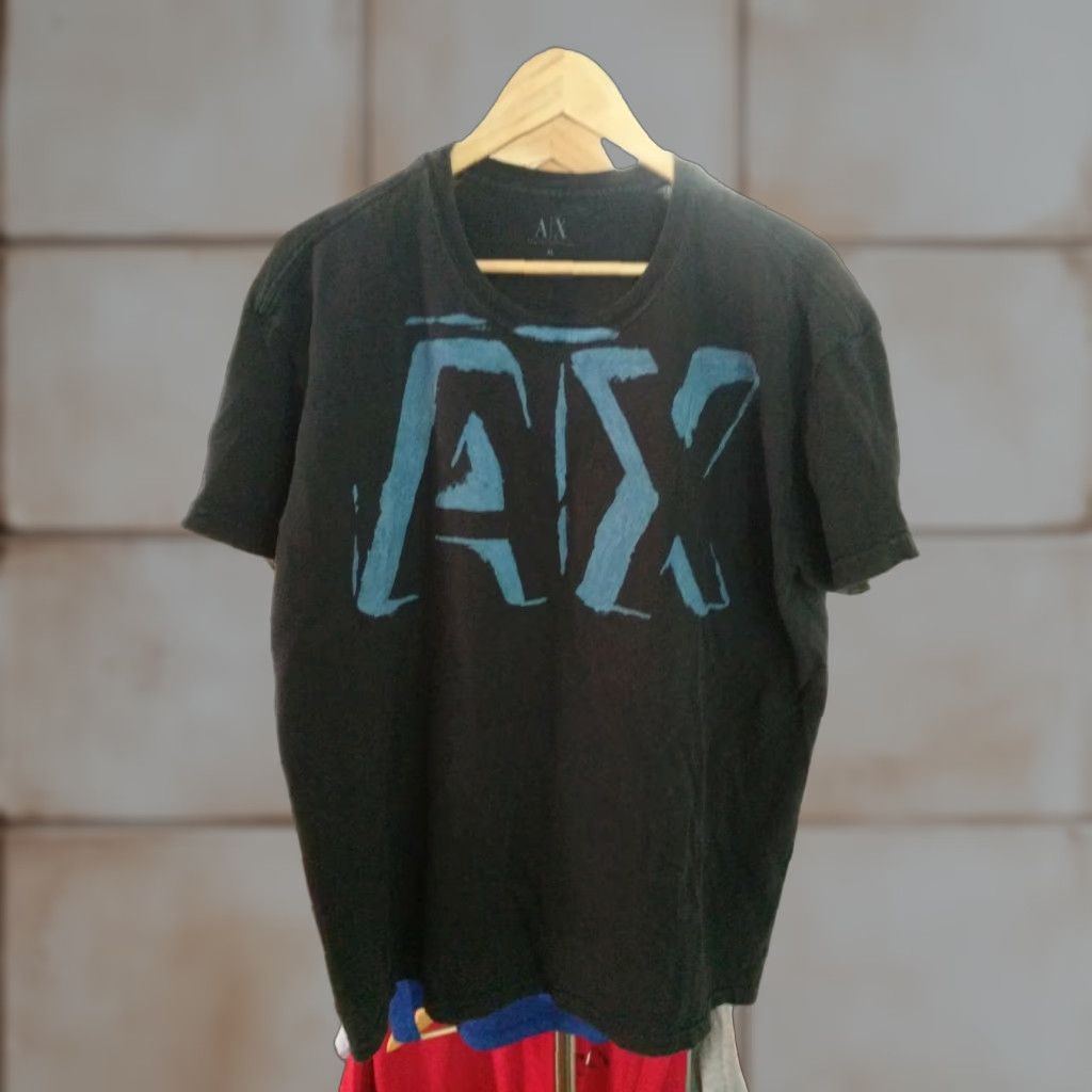Armani Exchange VINTAGE AX Armani Exchange T-Shirt XL Made In USA Black Raised Print Shirt Mens Size US XL / EU 56 / 4 - 1 Thumbnail