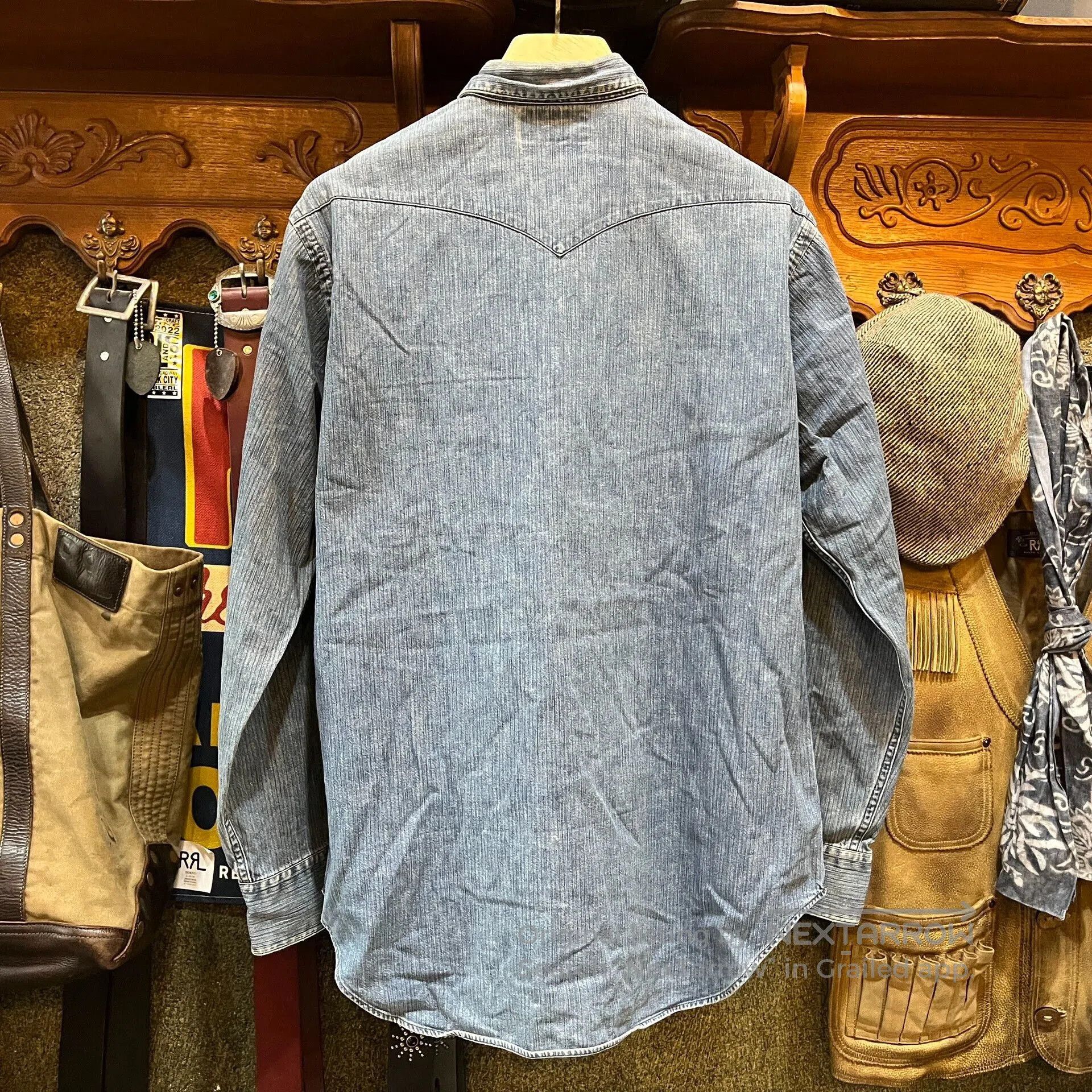 RRL Ralph Lauren RRL Western Indigo Dyed Shirt. Size US L / EU 52-54 / 3 - 2 Thumbnail