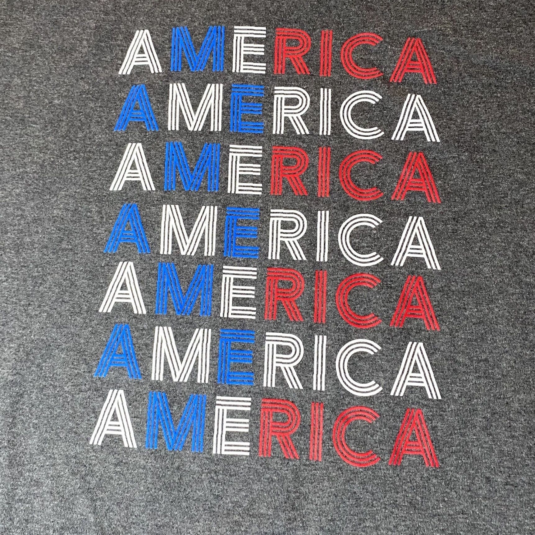 Delta Patriotic America T Shirt Spell Out All Over Gray XL XG TG Size US XL / EU 56 / 4 - 2 Thumbnail