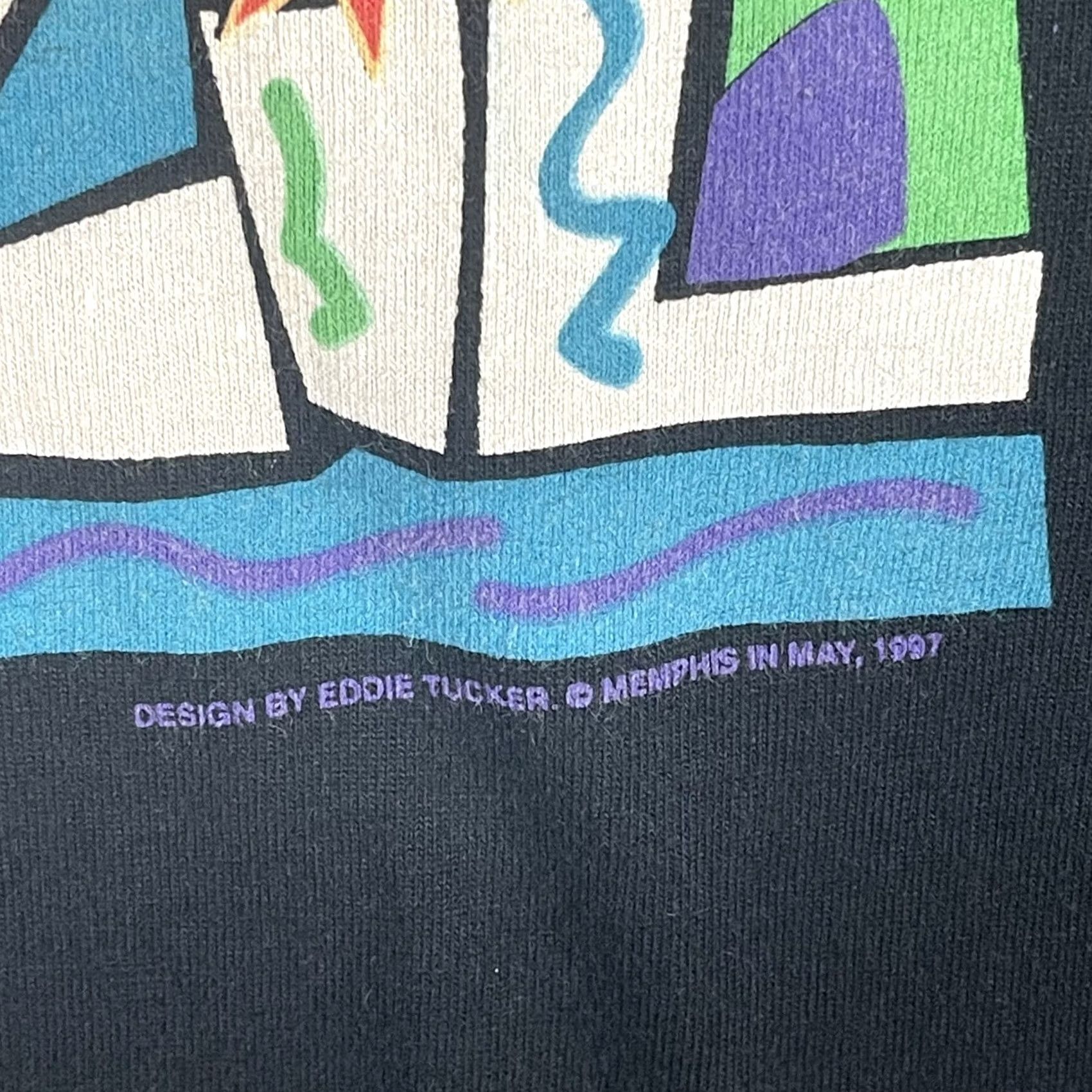 Fruit Of The Loom VINTAGE Memphis In May Brazil Shirt Mens XL 1997 Festival Art Graphic Tee 90s Size US XL / EU 56 / 4 - 4 Thumbnail