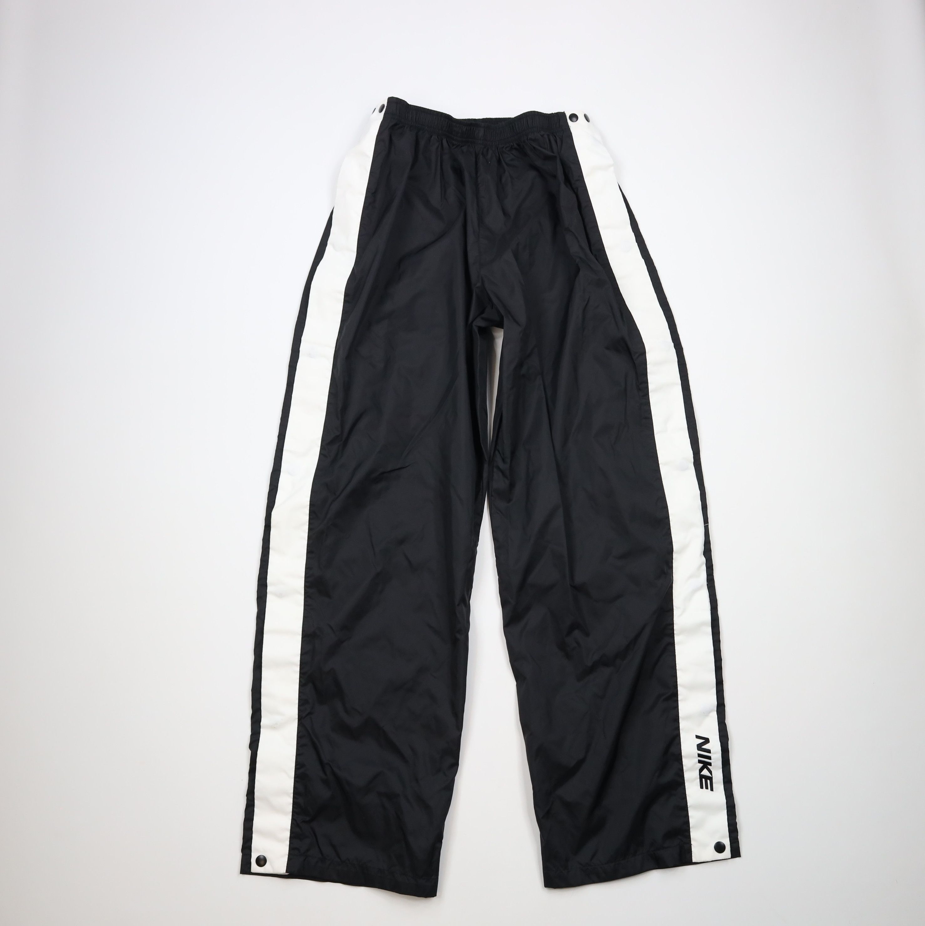 Image of 90's Nike Mini Swoosh Wide Leg Tearaway Pants Black, Men's (Size 38)