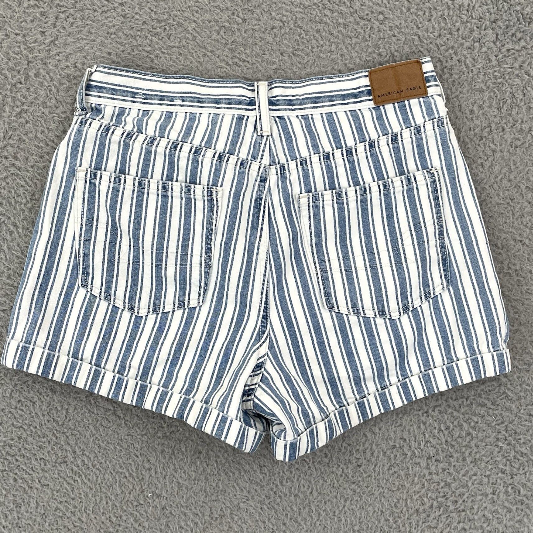 American Eagle Outfitters VINTAGE American Eagle Outfitters Shorts Women’s 2 Blue Mom Denim Stripe Boho Casual Beach Cotton Size 26" / US 2 / IT 38 - 6 Thumbnail