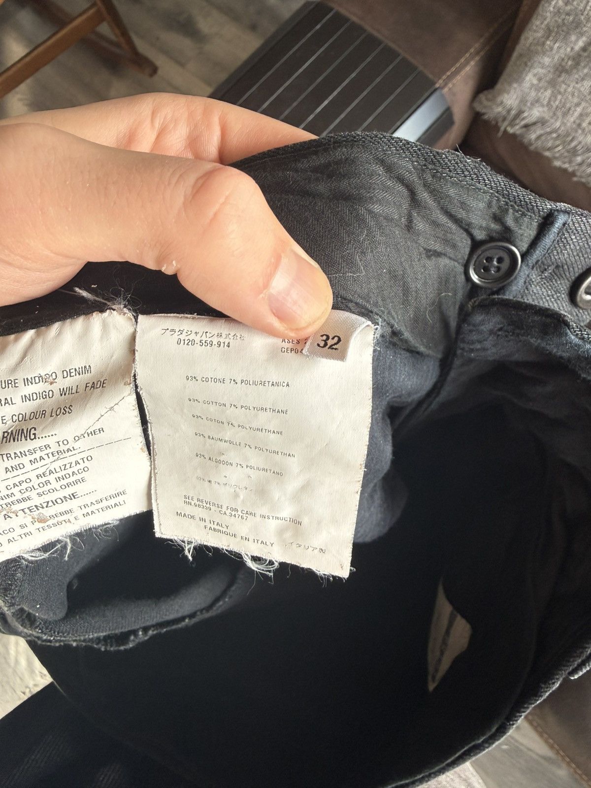 Prada Slim Black Indigo Denim Jeans Size US 32 / EU 48 - 13 Thumbnail
