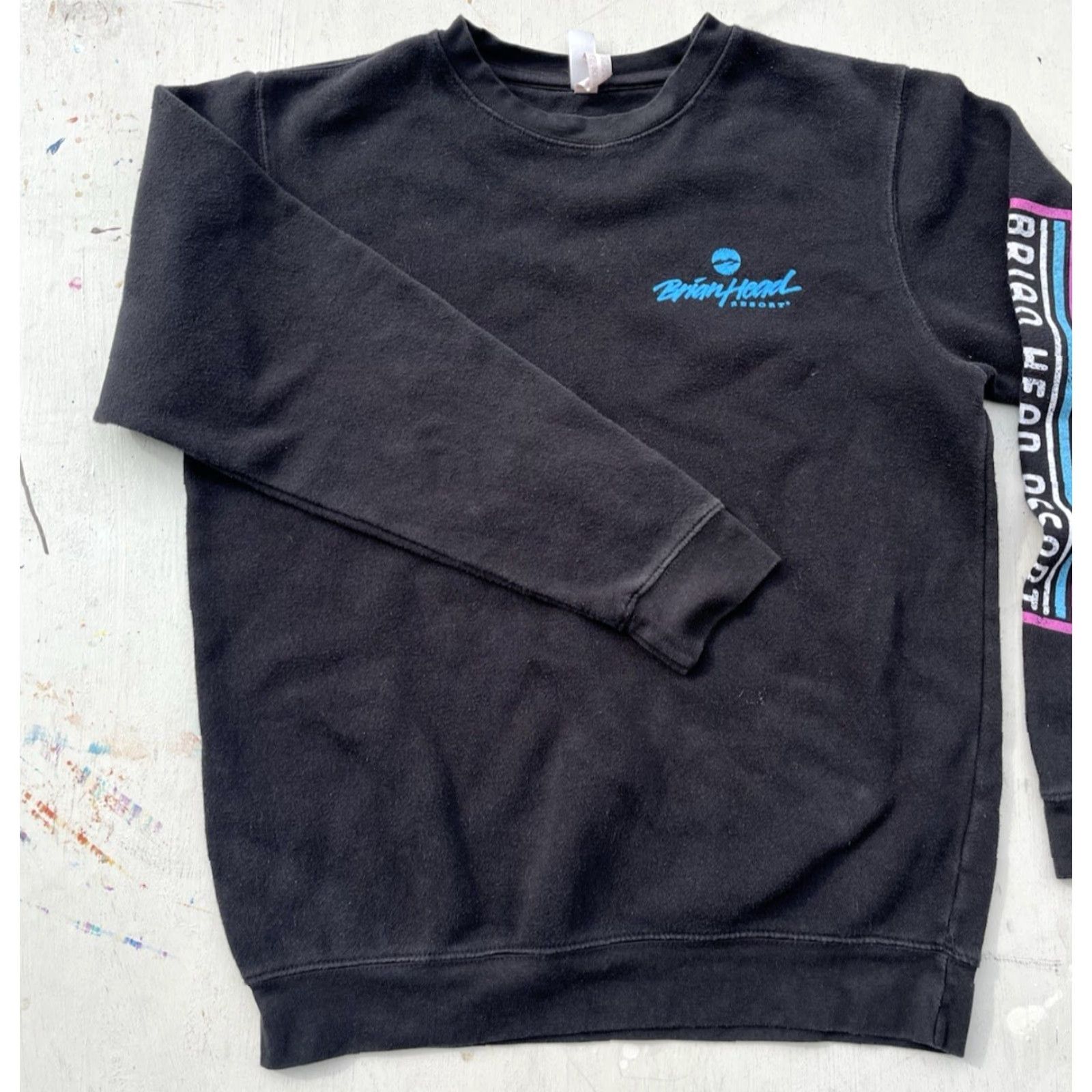 Vintage Duck Co. Men's Sweatshirt Black Brian Head Resort Ski Utah Epic Spell-Out M Size US M / EU 48-50 / 2 - 6 Thumbnail