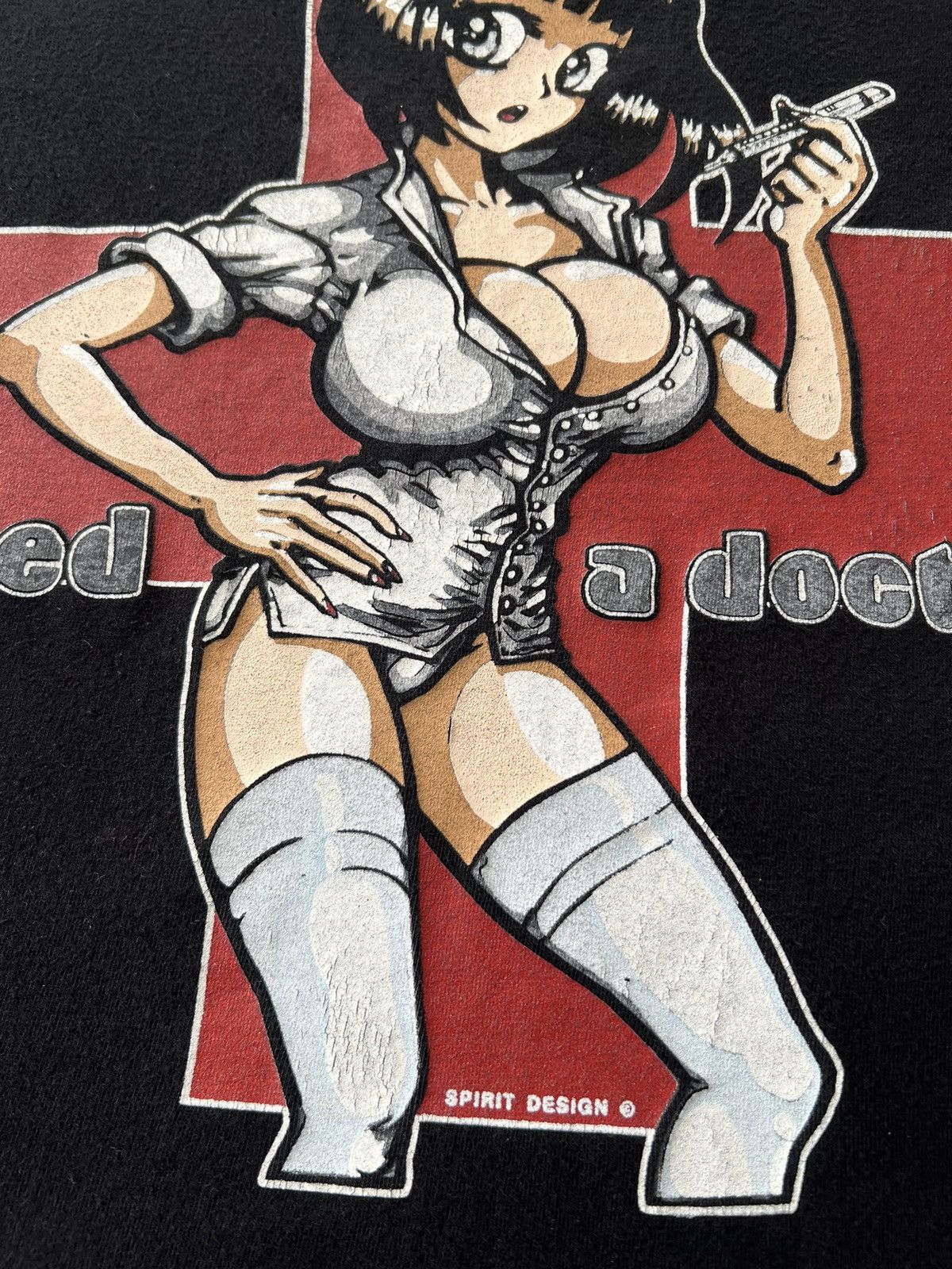 Hook-Ups Vintage 90s Spirit Skateboards Need a Doctor Nurse T-shirt Size US XXL / EU 58 / 5 - 7 Thumbnail