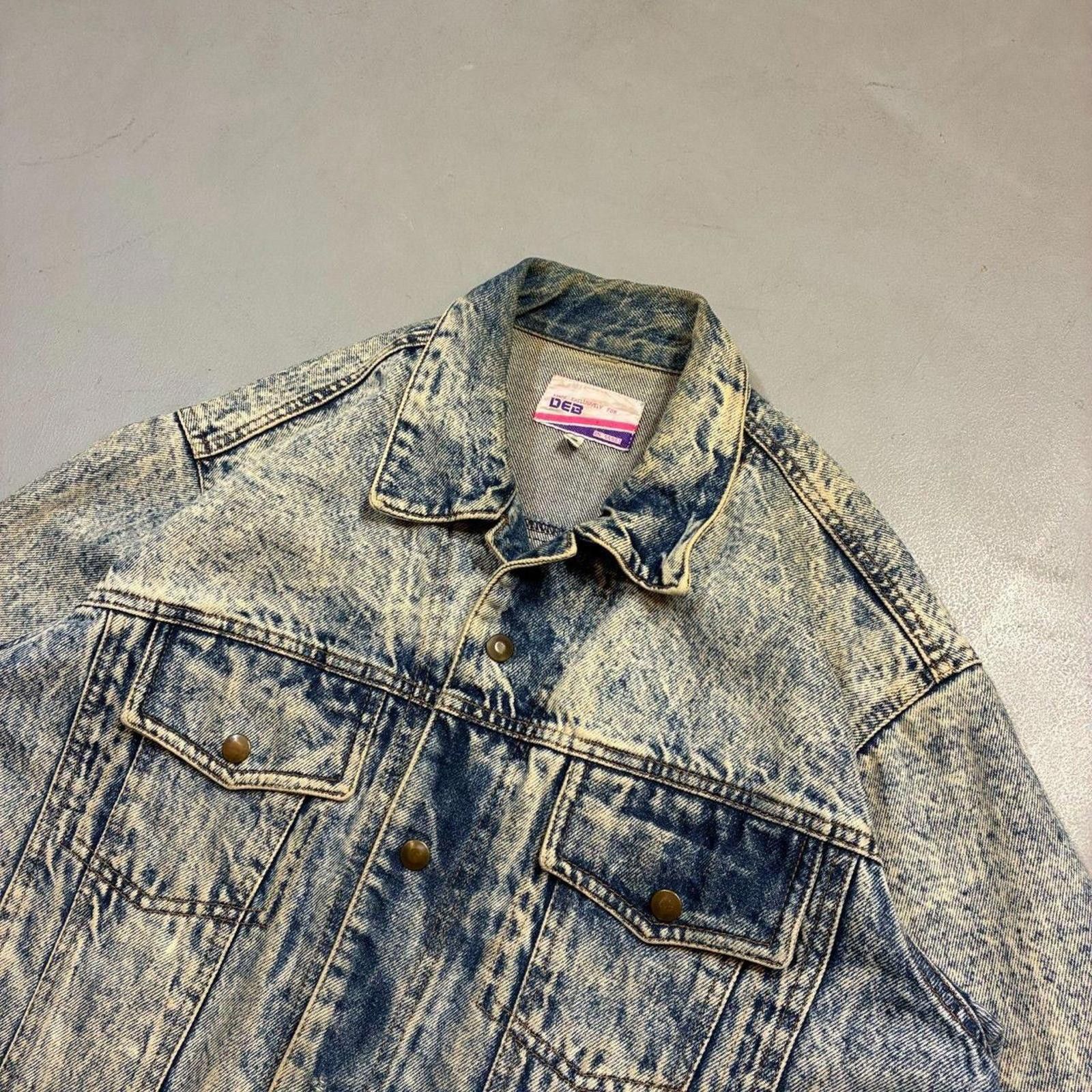 Other Vintage 80s Acid Wash Denim Trucker Jacket Made in Brazil Size US M / EU 48-50 / 2 - 2 Thumbnail