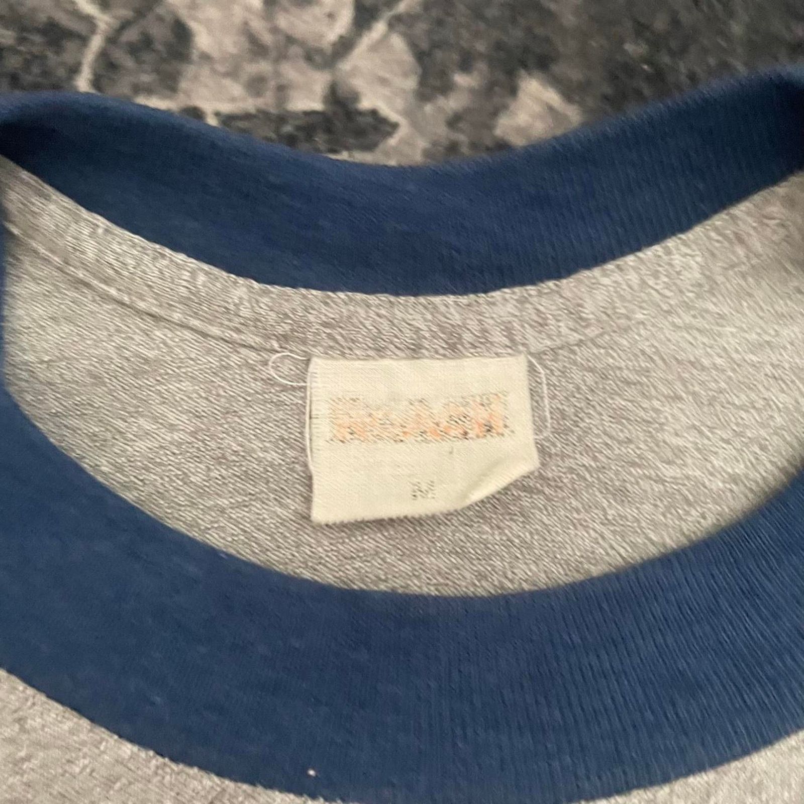 Vintage 70s 80s vintage single stitch grey ringer tee tees iron-on Size US S / EU 44-46 / 1 - 3 Thumbnail