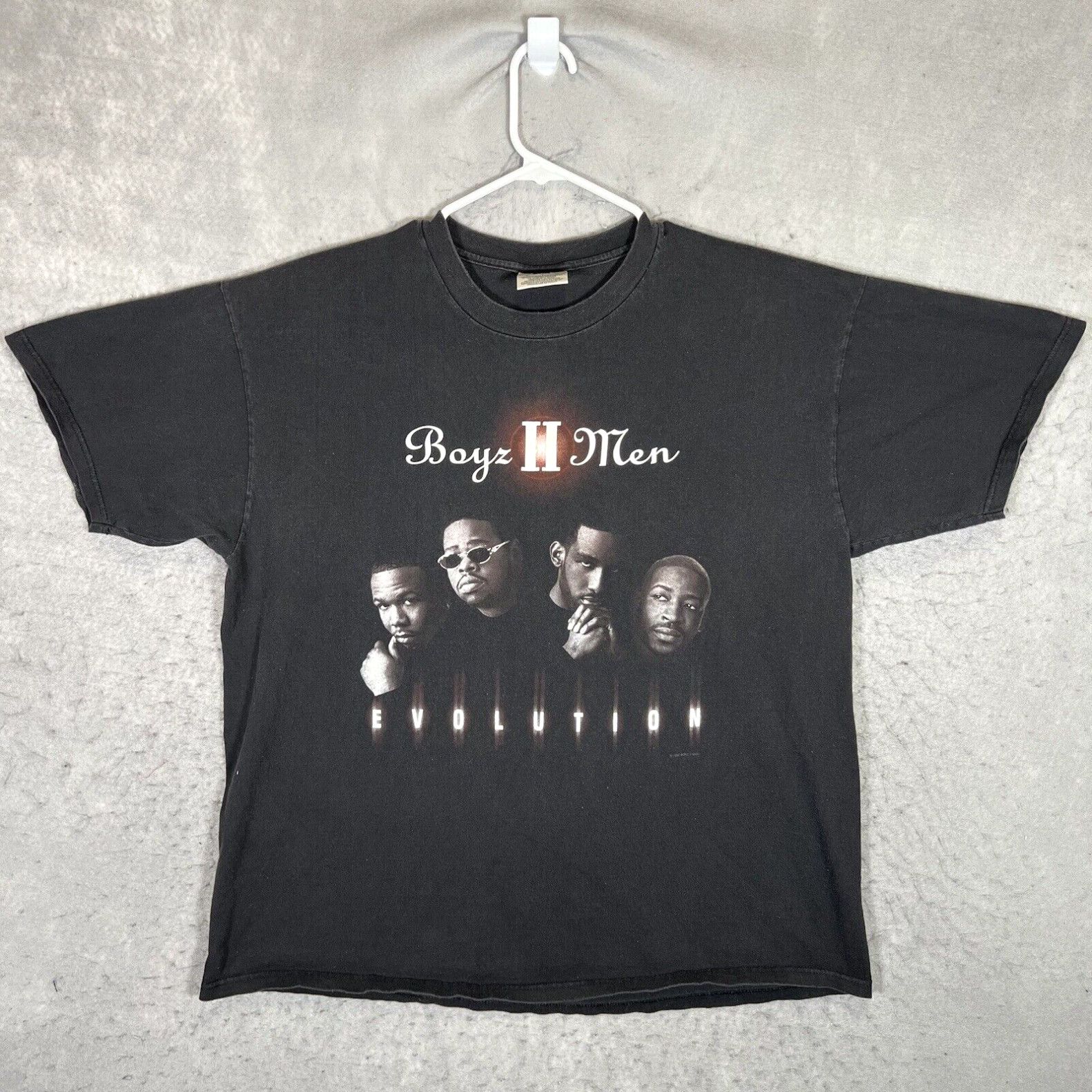 image of A1 Vintage 1998 Boyz Ii Men Evolution Tour T Shirt Adult XL Black R&b Mens in White