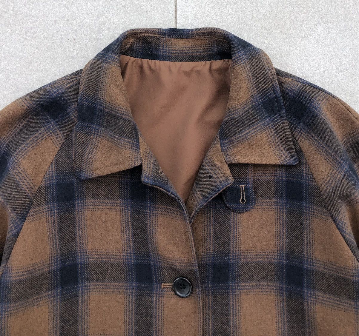 GU Japanese Brand GU Check Bal Collar Coat Winter Jacket Size US XL / EU 56 / 4 - 13 Thumbnail