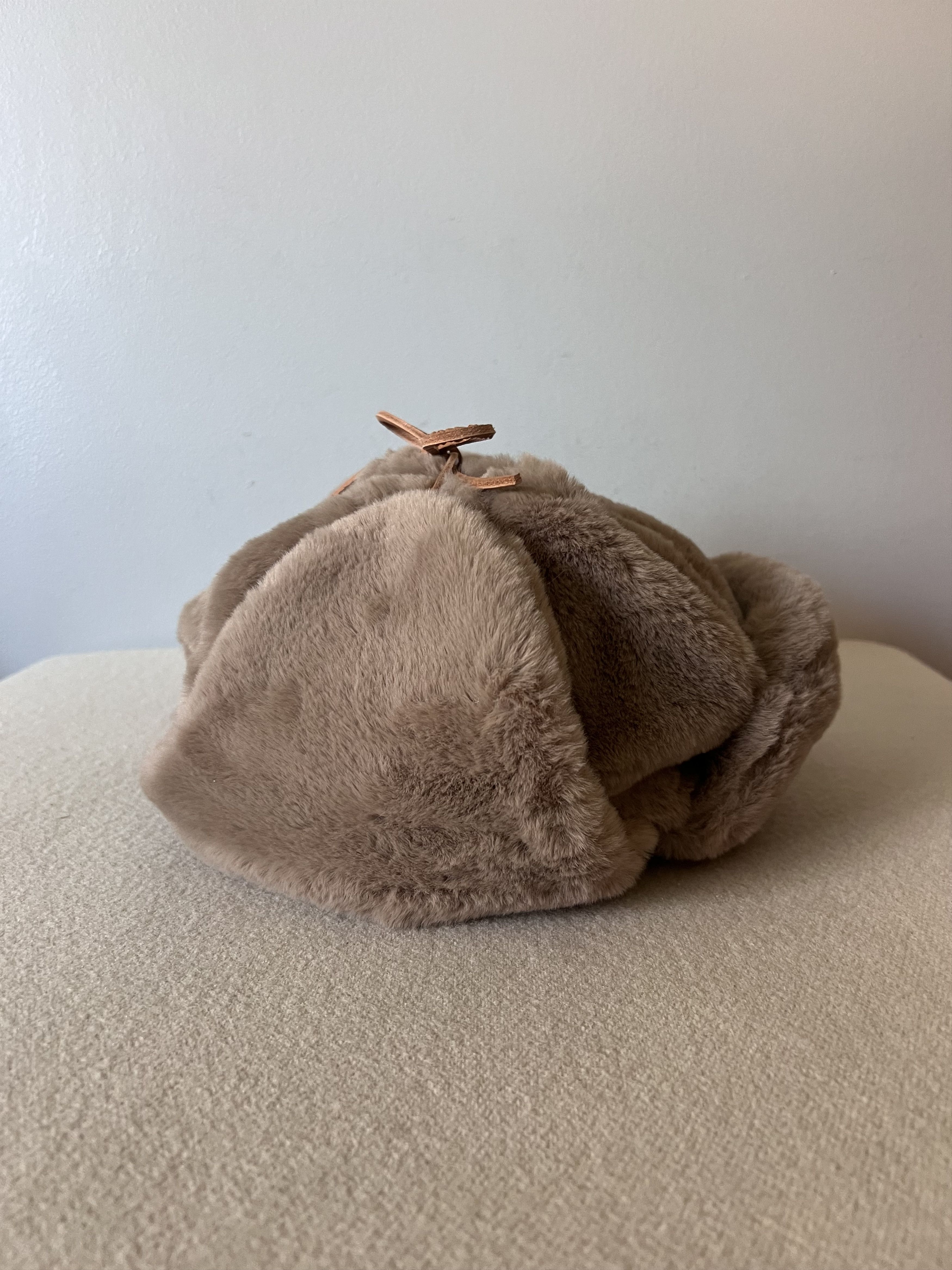 Aime Leon Dore Aime Leon Dore Fur Earflap Hat in Oatmeal Size ONE SIZE - 4 Thumbnail