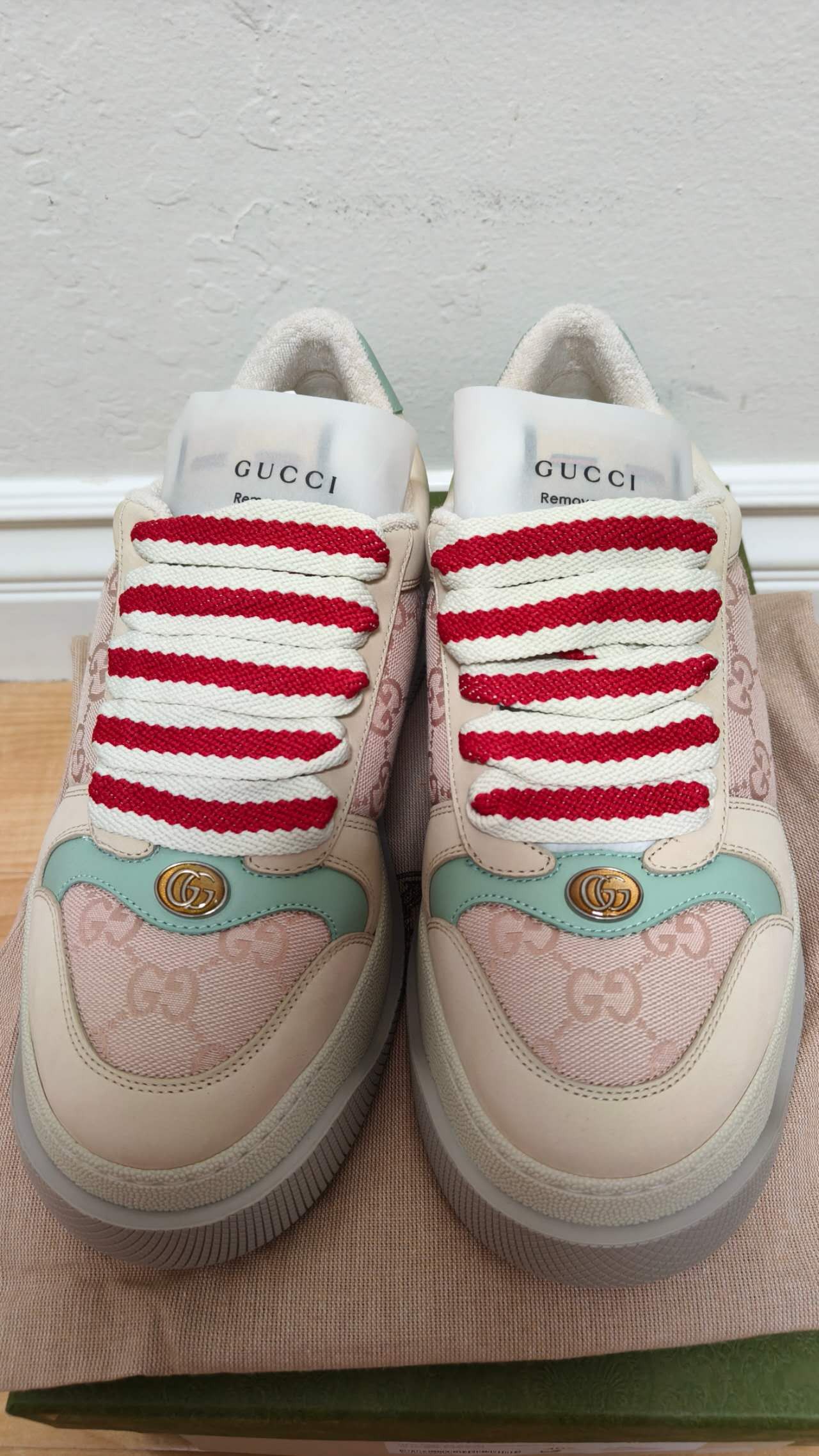 Gucci Gucci(WMNS) Gucci Screener Sneaker 'GG Monogram Beige Pink' Size US 10.5 / IT 40.5 - 9 Thumbnail
