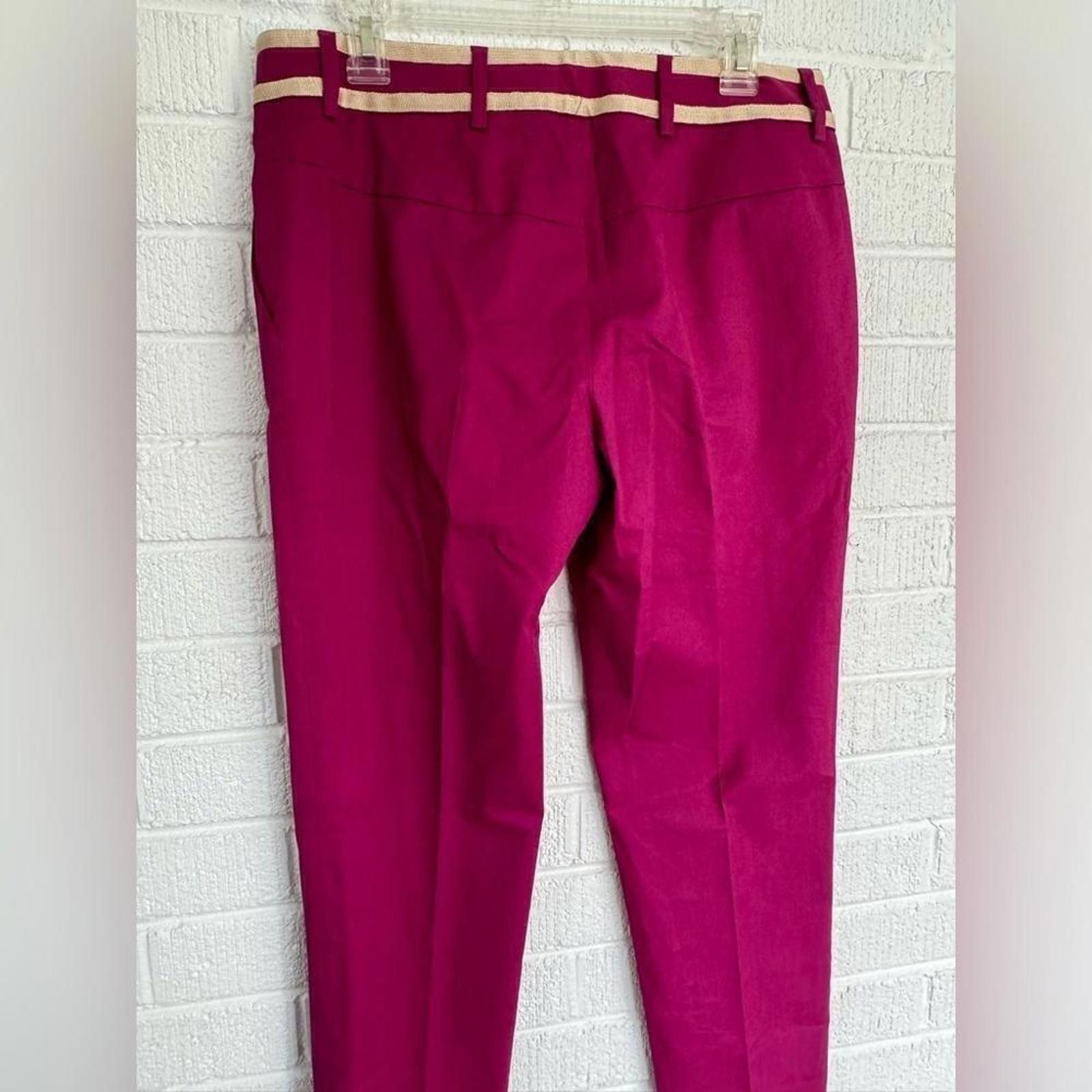 Designer Fuchsia Dress Pants Striped Waistband RED Valentino Size 28" / US 6 / IT 42 - 4 Thumbnail