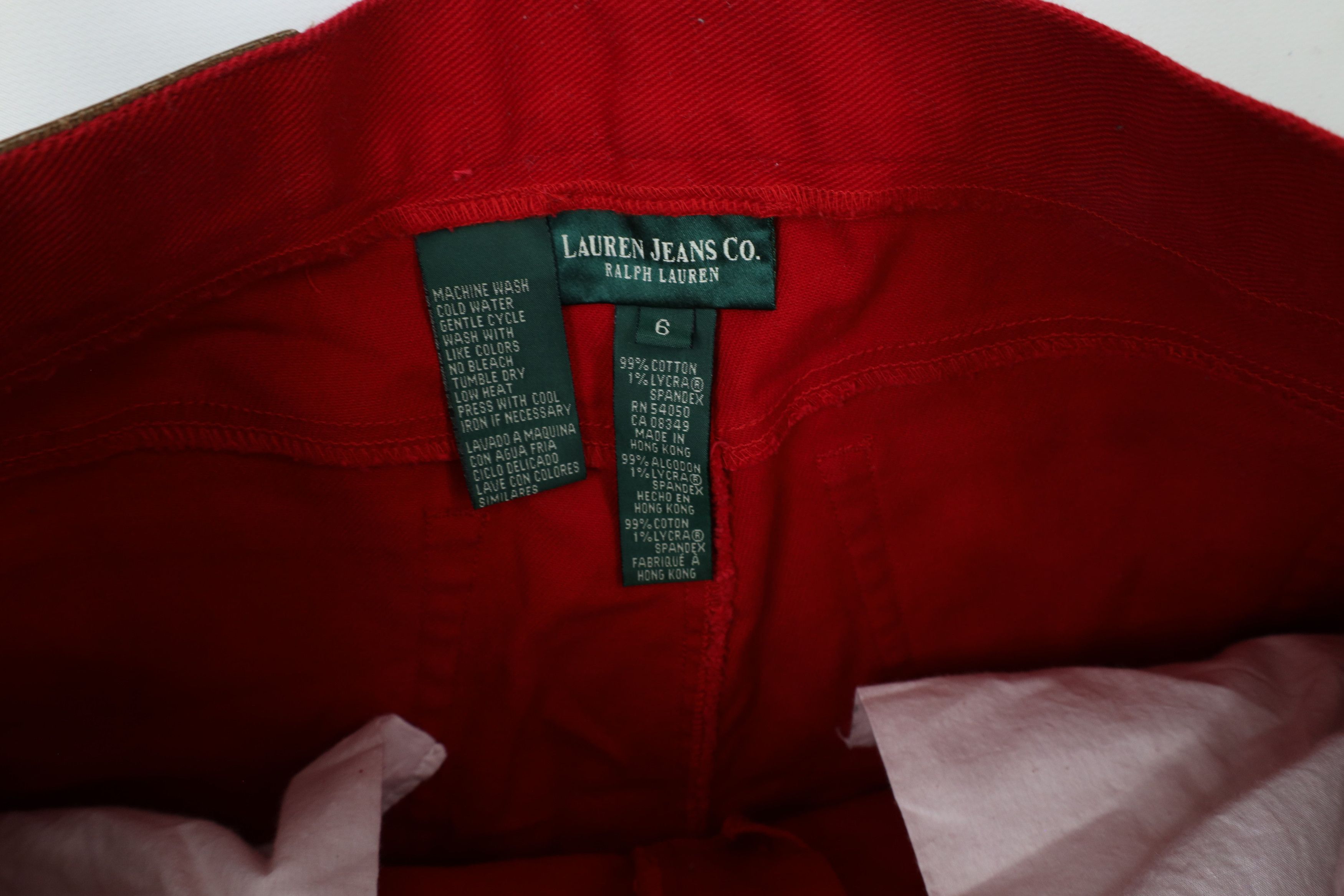 Ralph Lauren × Vintage Vintage 90s Ralph Lauren Straight Leg Denim Jeans Red Size 28" / US 6 / IT 42 - 9 Thumbnail