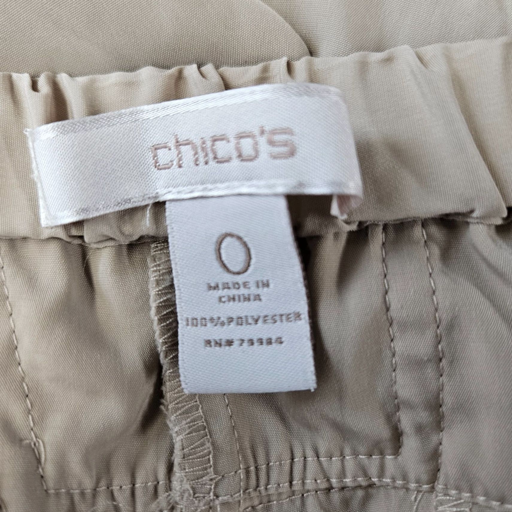 Vintage Chicos Womens Pants Sz 4 Beige Pull On Ankle Mid Rise Size 27" / US 4 / IT 40 - 6 Thumbnail