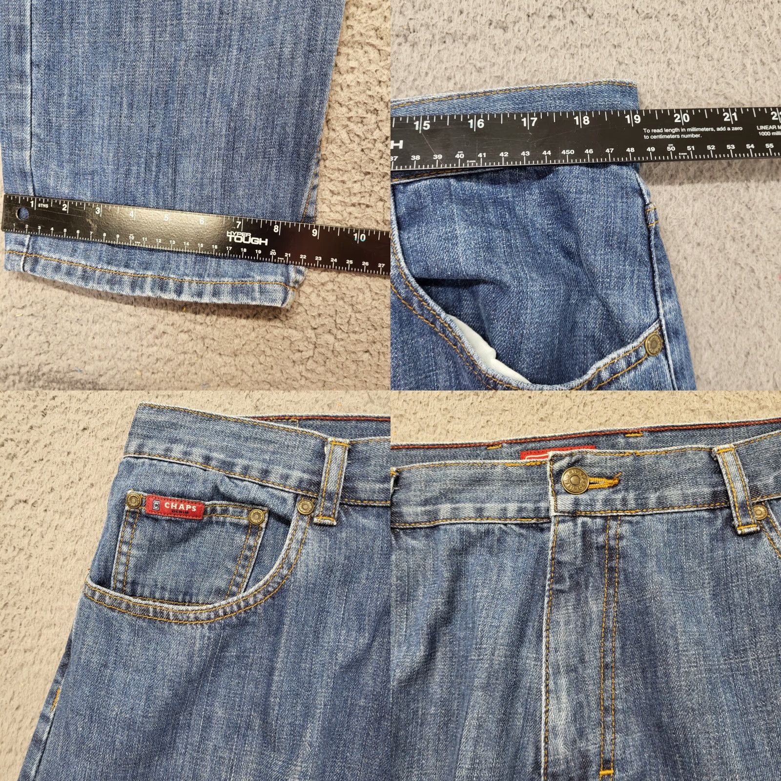Chaps Chaps Jeans Men's 38x34 Blue Straight Fit Denim 100% Cotton Dad Jeans Regular Fit Jeans Mens Casual Pant Size US 38 / EU 54 - 8 Thumbnail