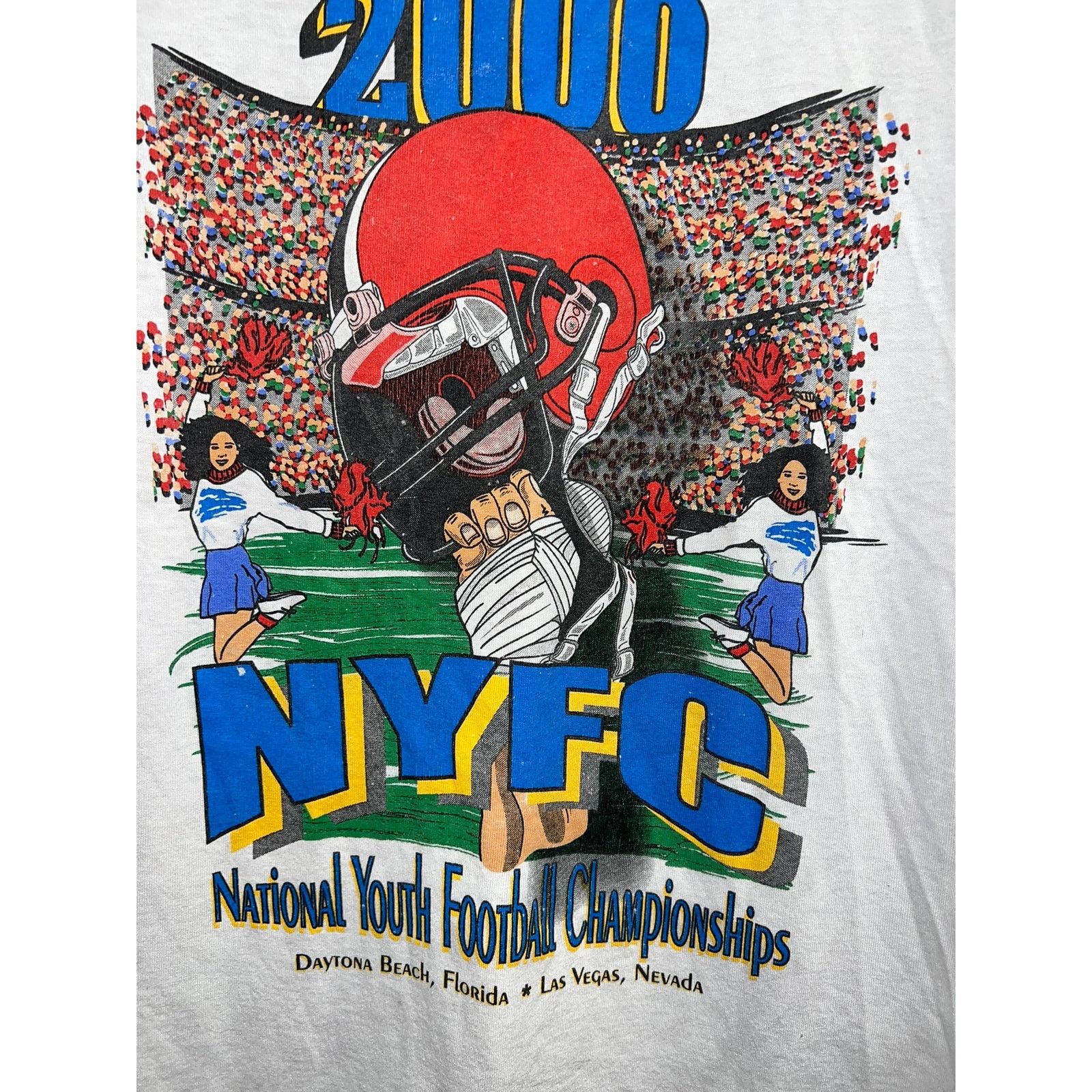 Hanes Vintage National Youth Football Champs Shirt 2000 Tee Medium Size US M / EU 48-50 / 2 - 2 Thumbnail