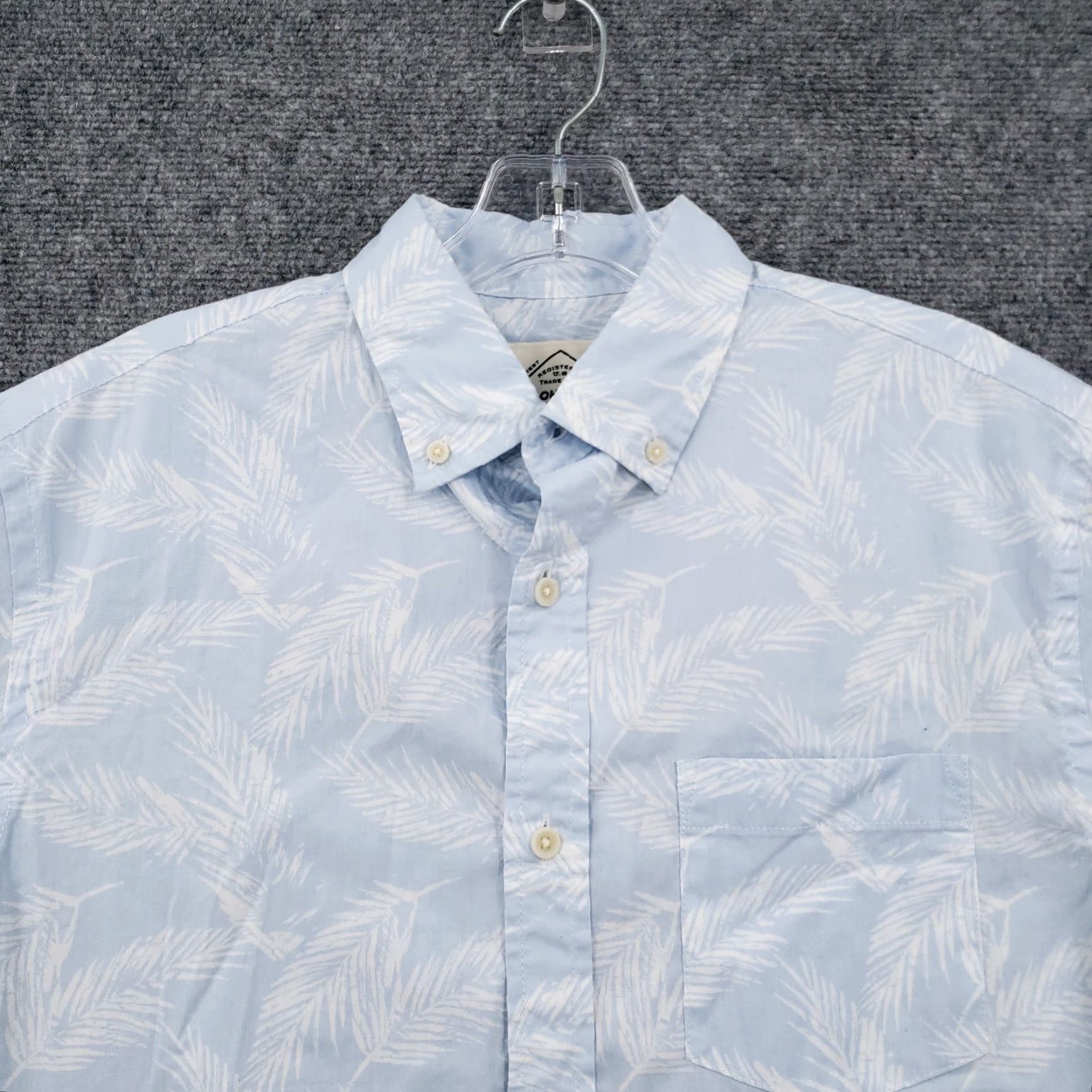 Vintage NEW St. John Bay Shirt Mens S Small Blue Paisley Palm Tree Button-Down Short NWT Size US S / EU 44-46 / 1 - 2 Thumbnail