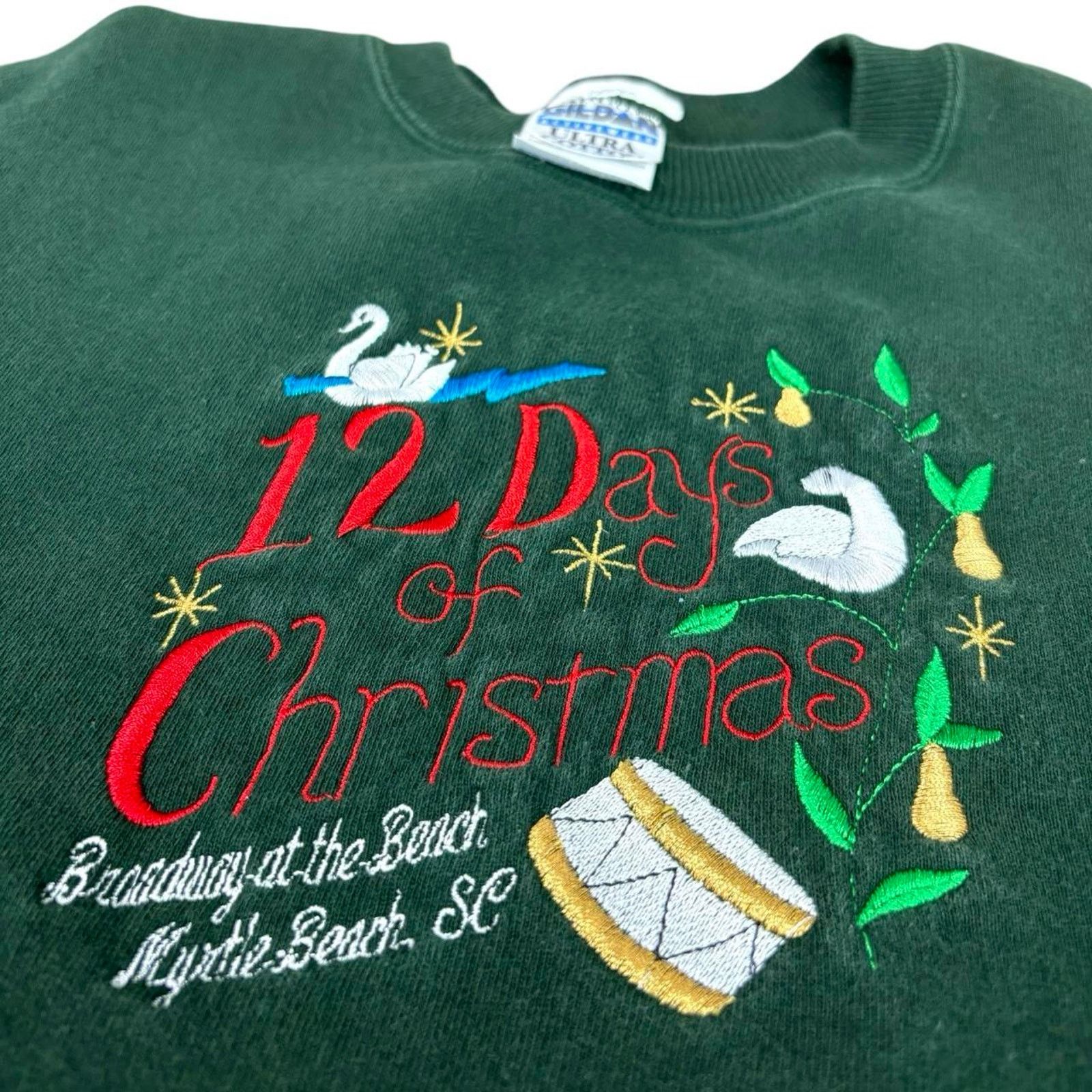 American Retro × Vintage 90s Christmas Holiday Embroidered Crewneck Sweatshirt Size L / US 10 / IT 46 - 1 Thumbnail