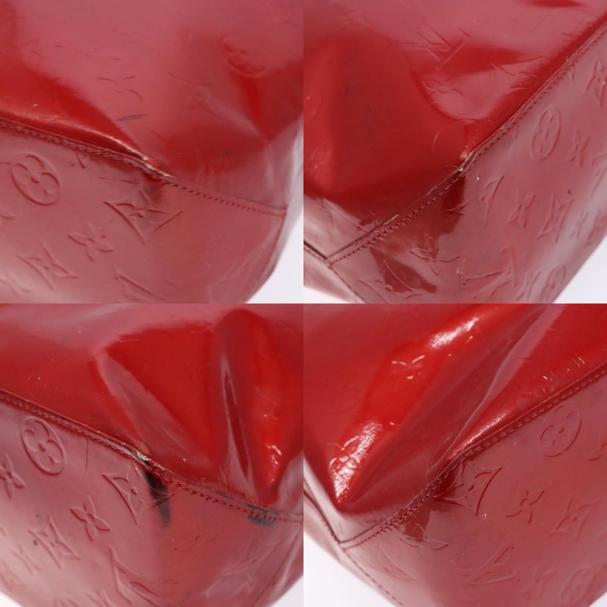 Louis Vuitton LOUIS VUITTON Monogram Vernis Reade MM Hand Bag Red Rouge Size ONE SIZE - 10 Thumbnail