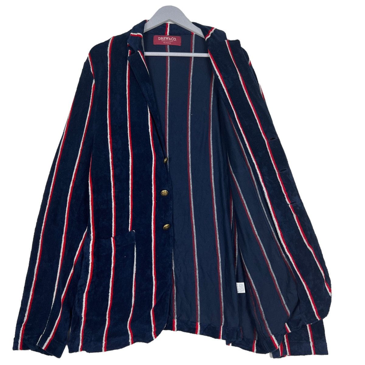 Other 🔥 DREW & CO ARTISAN STRIPE CARDIGAN BLAZER MADE IN ITALY Size US XXL / EU 58 / 5 - 9 Thumbnail
