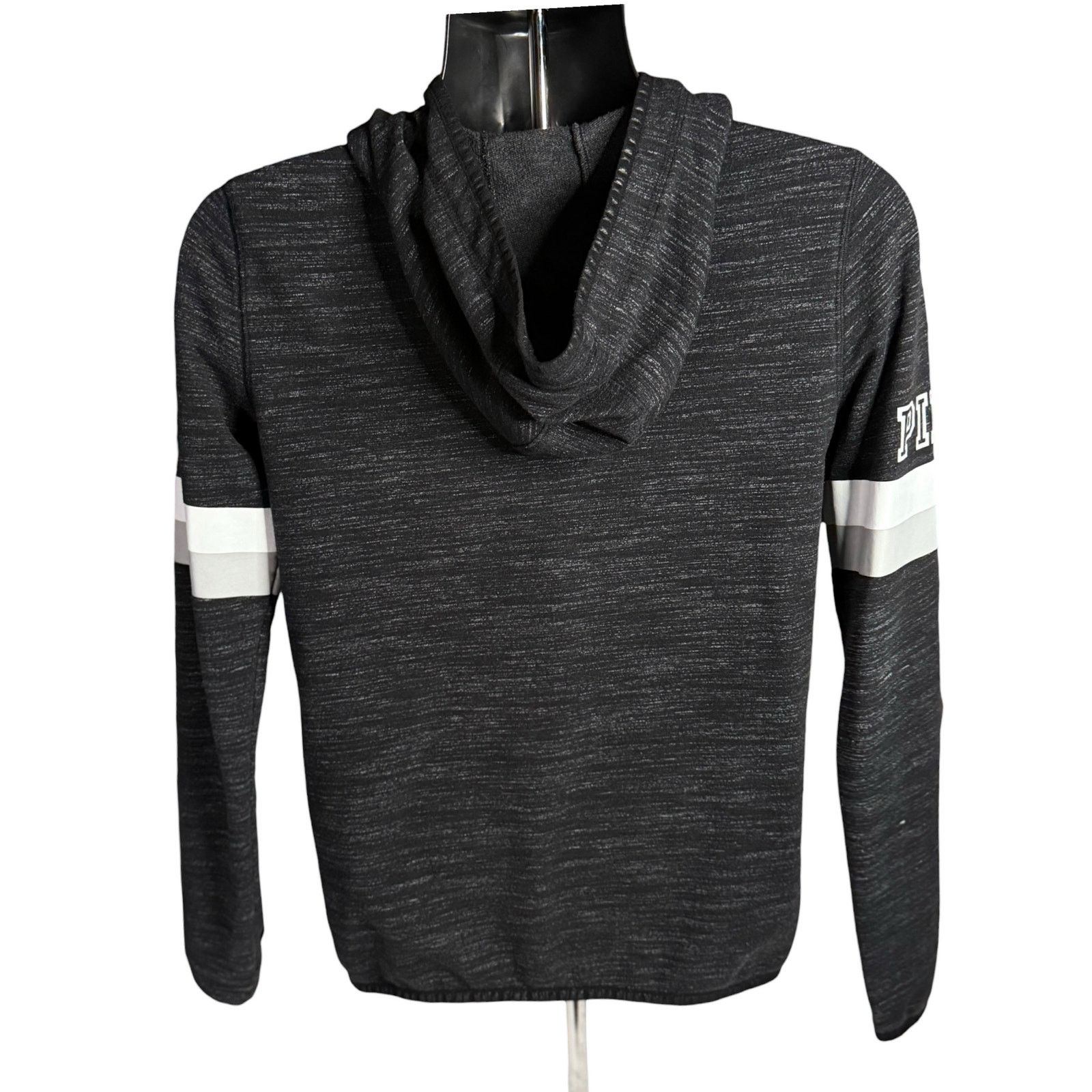 Pink PINK Victoria’s Secret Hoodie Small Black Zip Up Sweatshirt Size S / US 4 / IT 40 - 2 Thumbnail