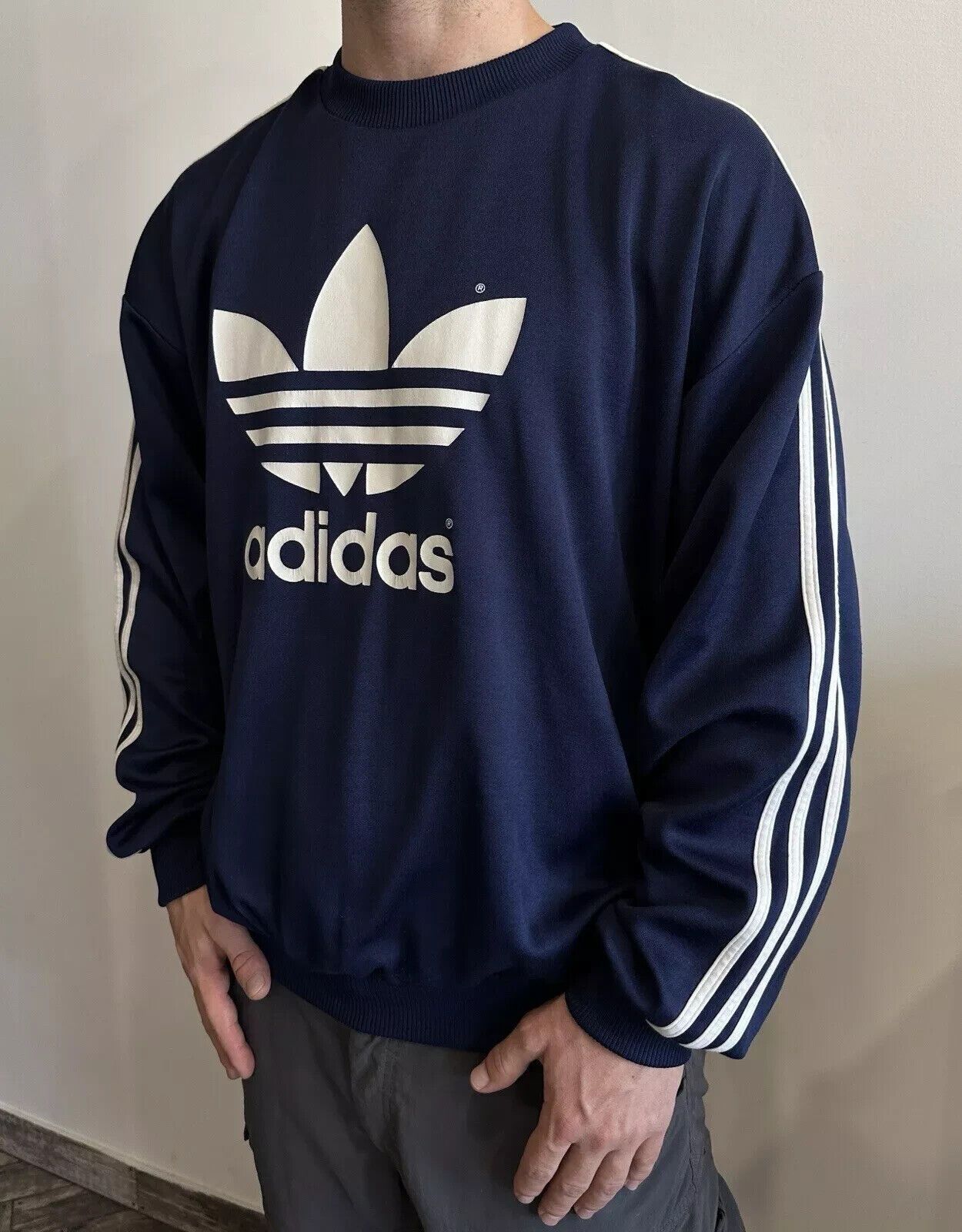 Adidas VINTAGE ADIDAS 1990s 90s Y2K SWEATSHIRT BIG LOGO SWEATER Size US L / EU 52-54 / 3 - 3 Thumbnail