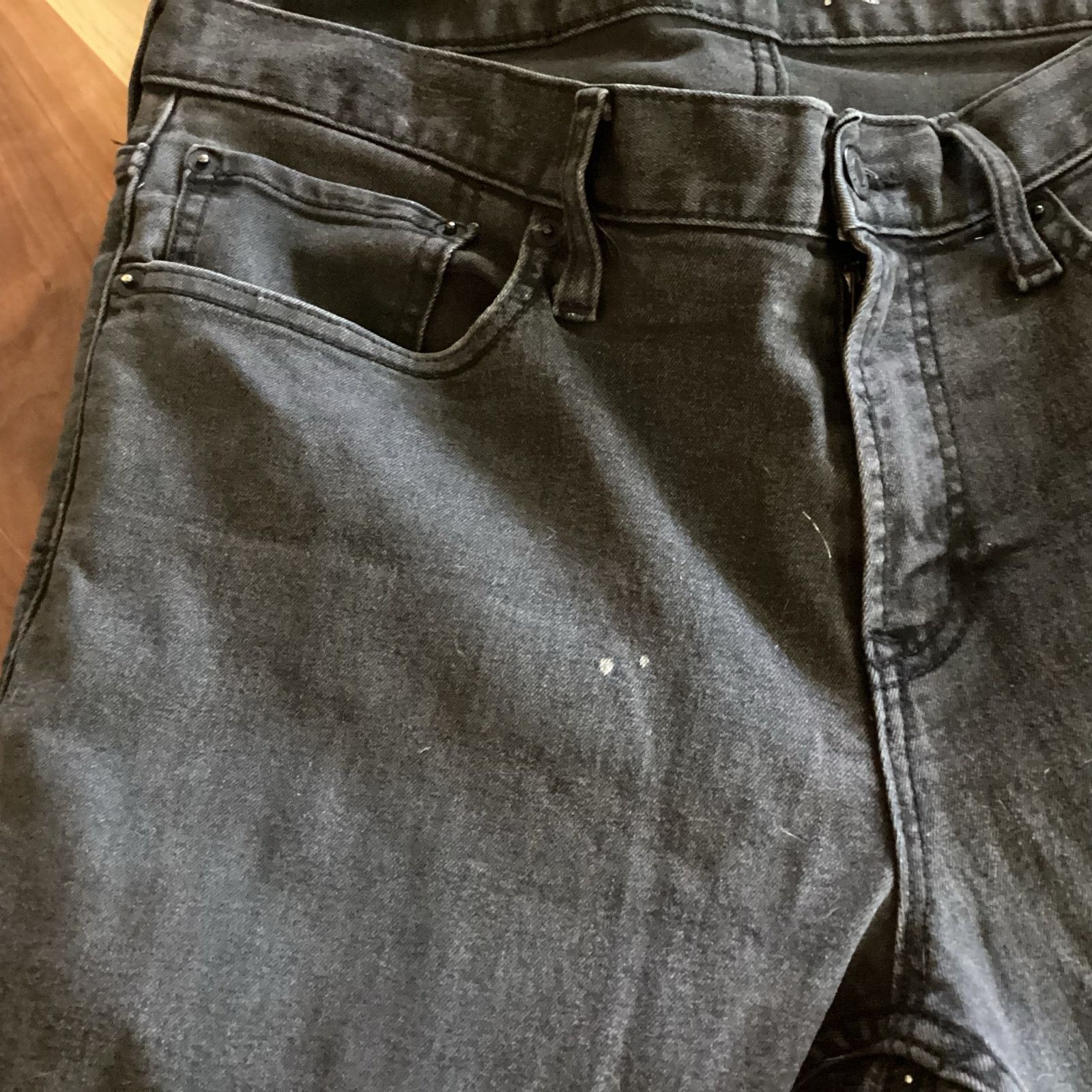 Old Navy Old Navy Straight Built-In Flex Black Jeans Size US 33 - 6 Thumbnail