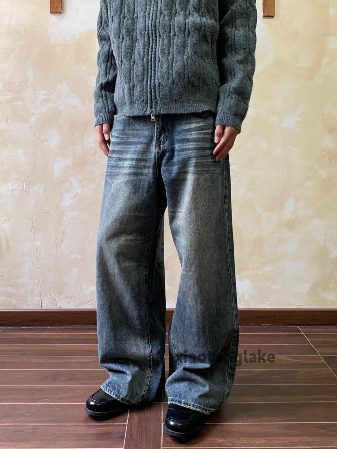 Jean xtl washed faded loose baggy flared yuppie jeans Size US 28 / EU 44 - 6 Thumbnail