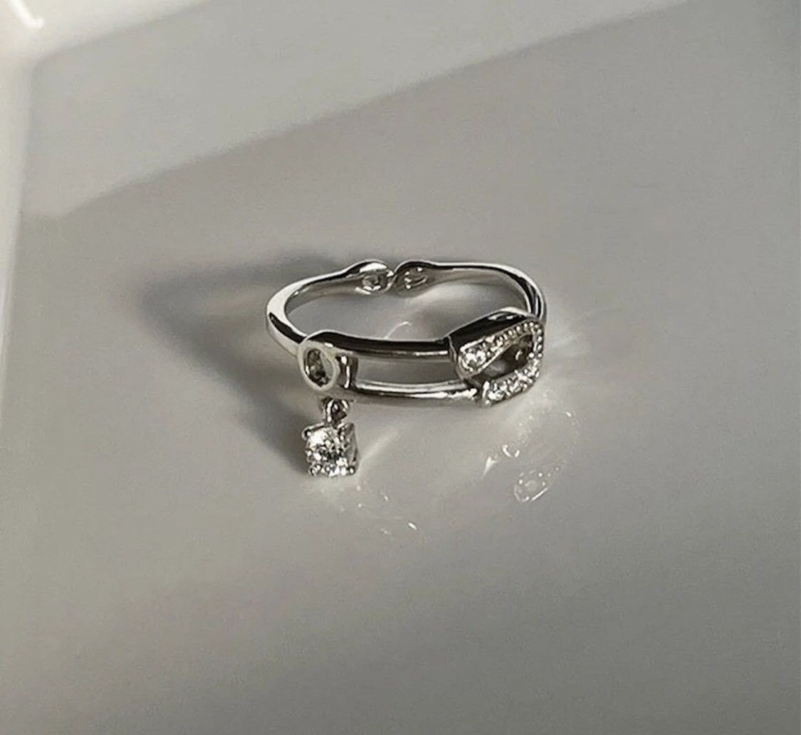 Jewelry Zircon Pin Adjustable Ring Size ONE SIZE - 1 Thumbnail