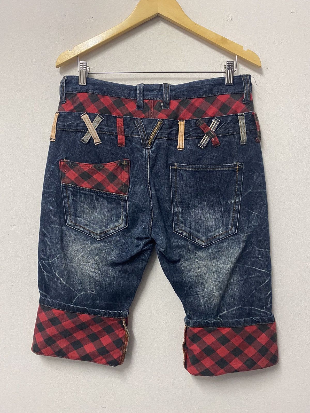 Japanese Brand Vintage Nylaus 3rd Quater Double Waist Jeans Size US 33 - 6 Thumbnail