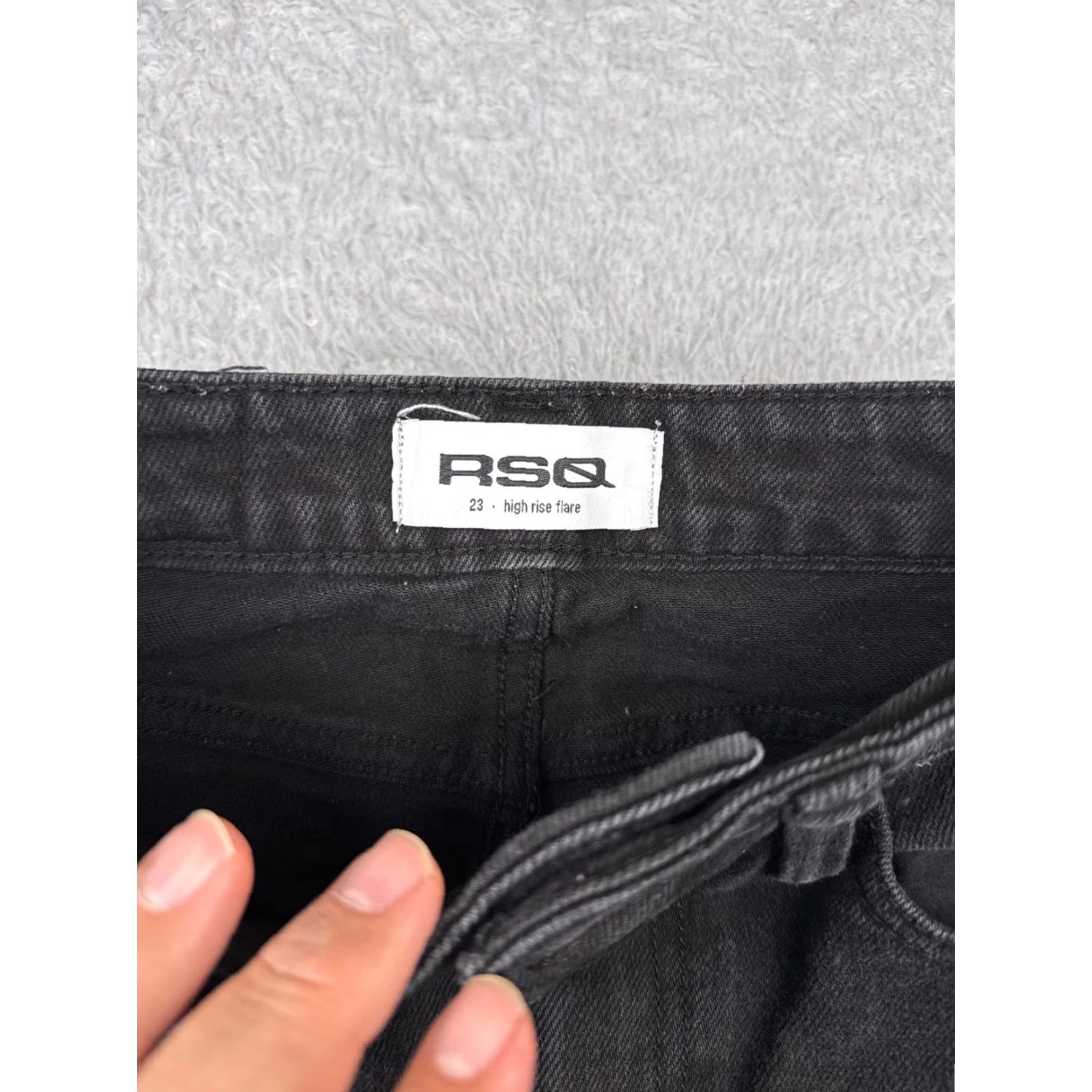 Rsq RSQ Jeans Womens 23 Black Denim Flared High Rise Cotton Blend 23x30 Shirt? Size 40" / US 18 - 5 Thumbnail