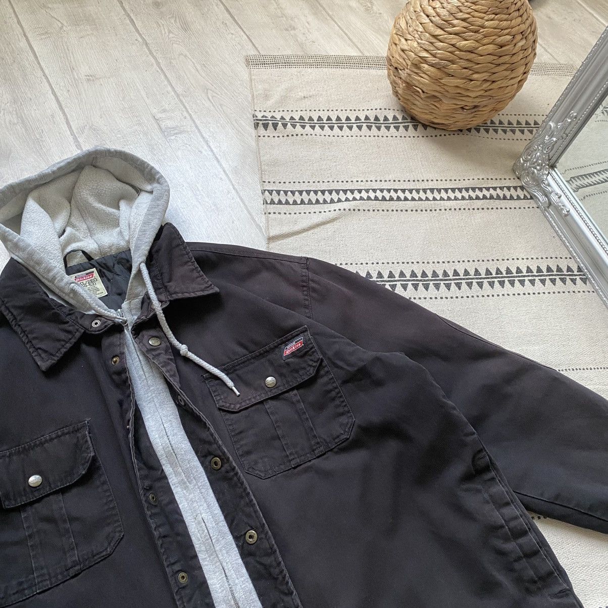 Dickies 🛠️ Vintage Faded Dickies Work jacket hooded Denim Carhartt Size US XXL / EU 58 / 5 - 8 Thumbnail