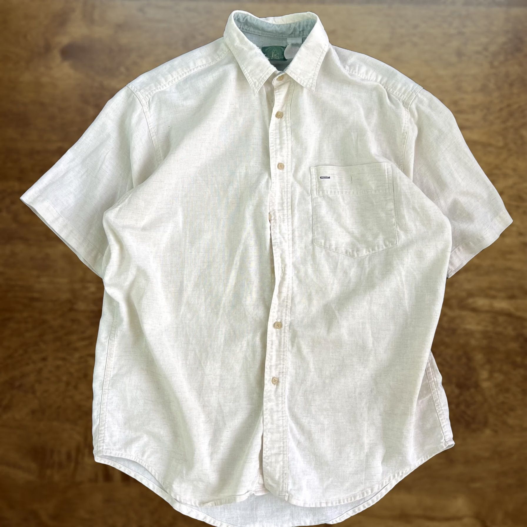 Vintage VINTAGE Shelter Island Shirt Mens Large White Solid Short Sleeve Button Up Size US L / EU 52-54 / 3 - 1 Thumbnail